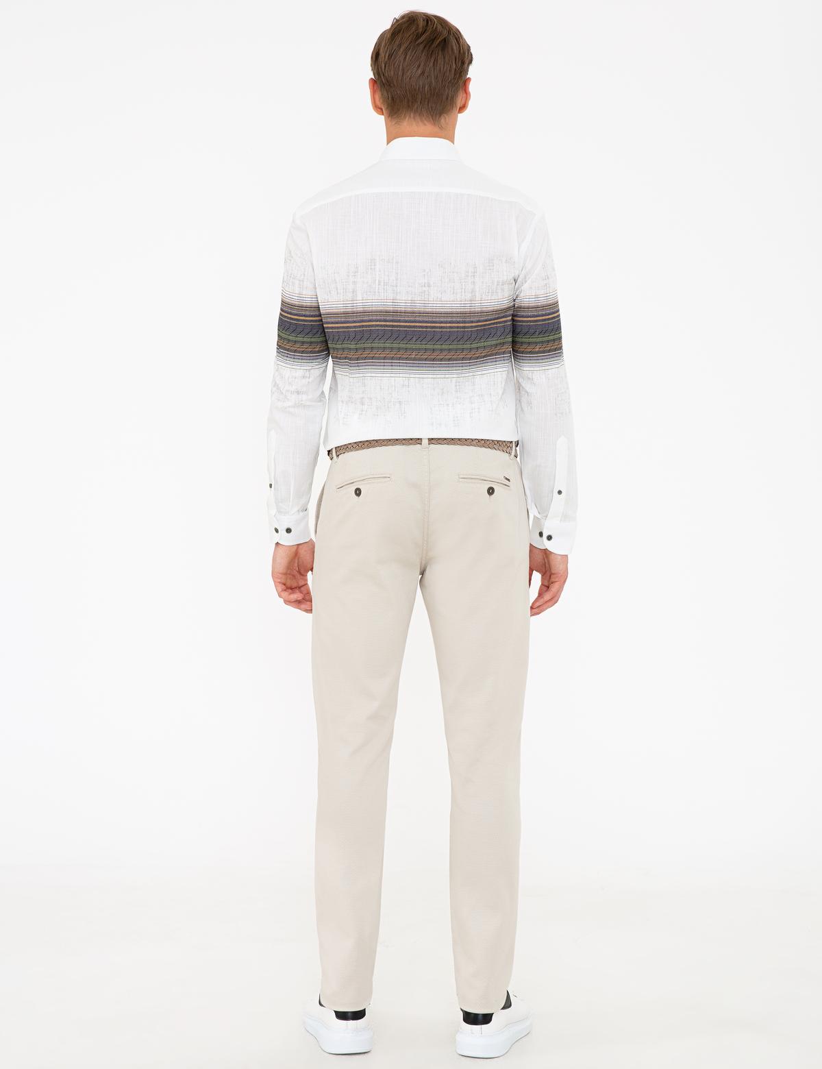 Bej Slim Fit Kanvas Pantolon - 50240326079