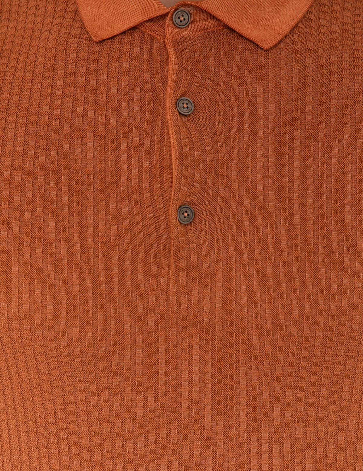 Kahverengi Slim Fit Düğmeli Polo Yaka Triko Tişört - 50232466163