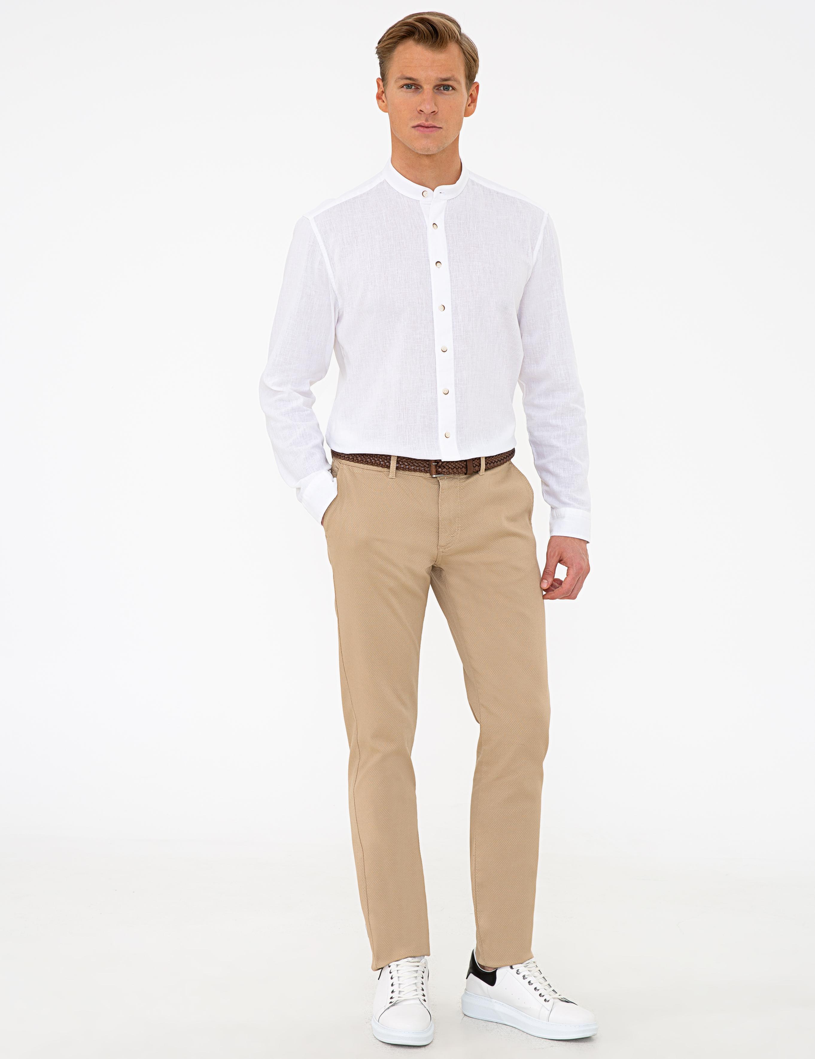 Beyaz Regular Fit Uzun Kollu Gömlek