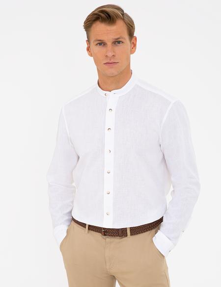 Beyaz Regular Fit Uzun Kollu Gömlek - 50232976041