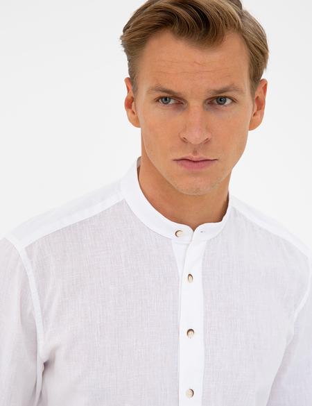 Beyaz Regular Fit Uzun Kollu Gömlek - 50232976041