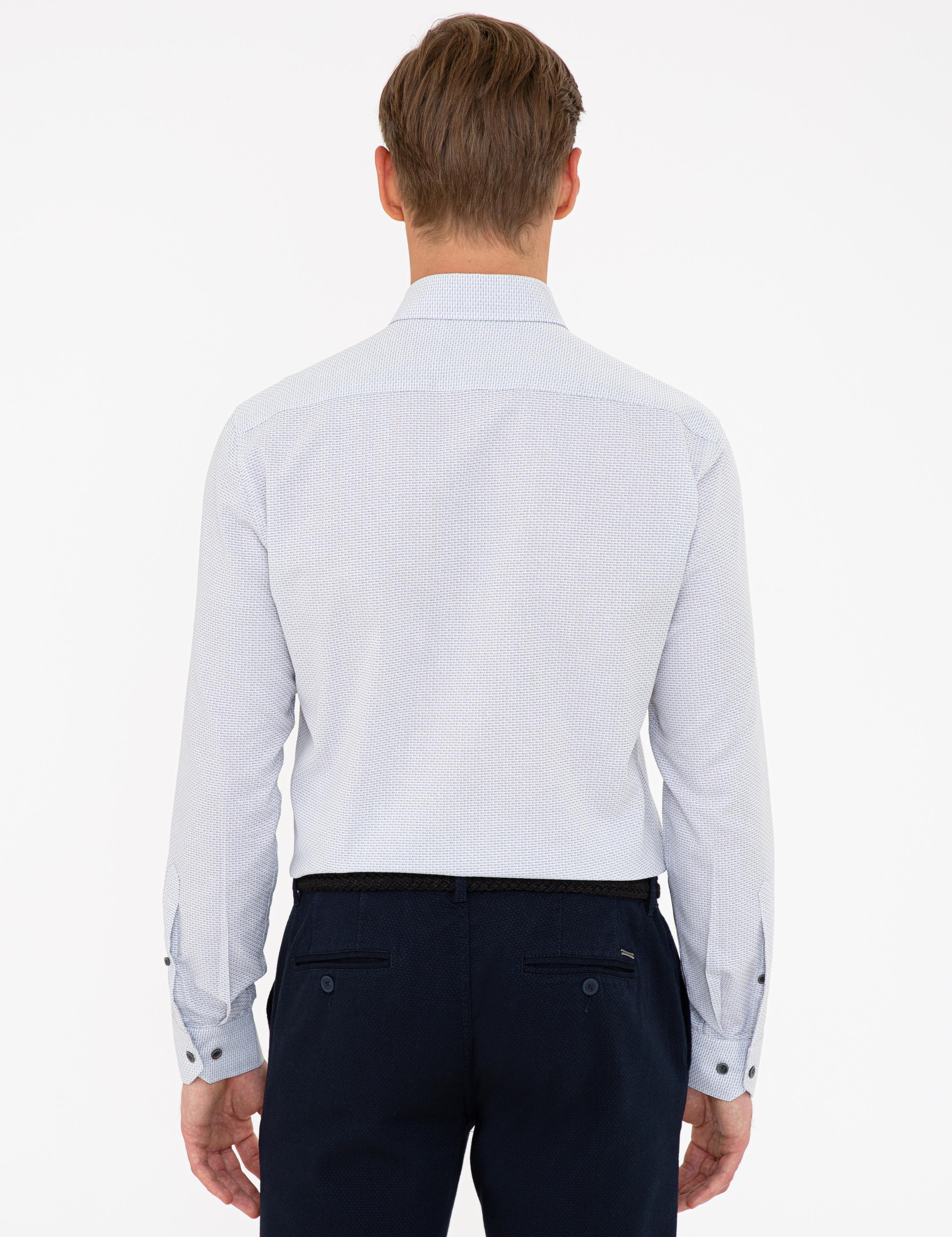 Gri Slim Fit Uzun Kollu Gömlek