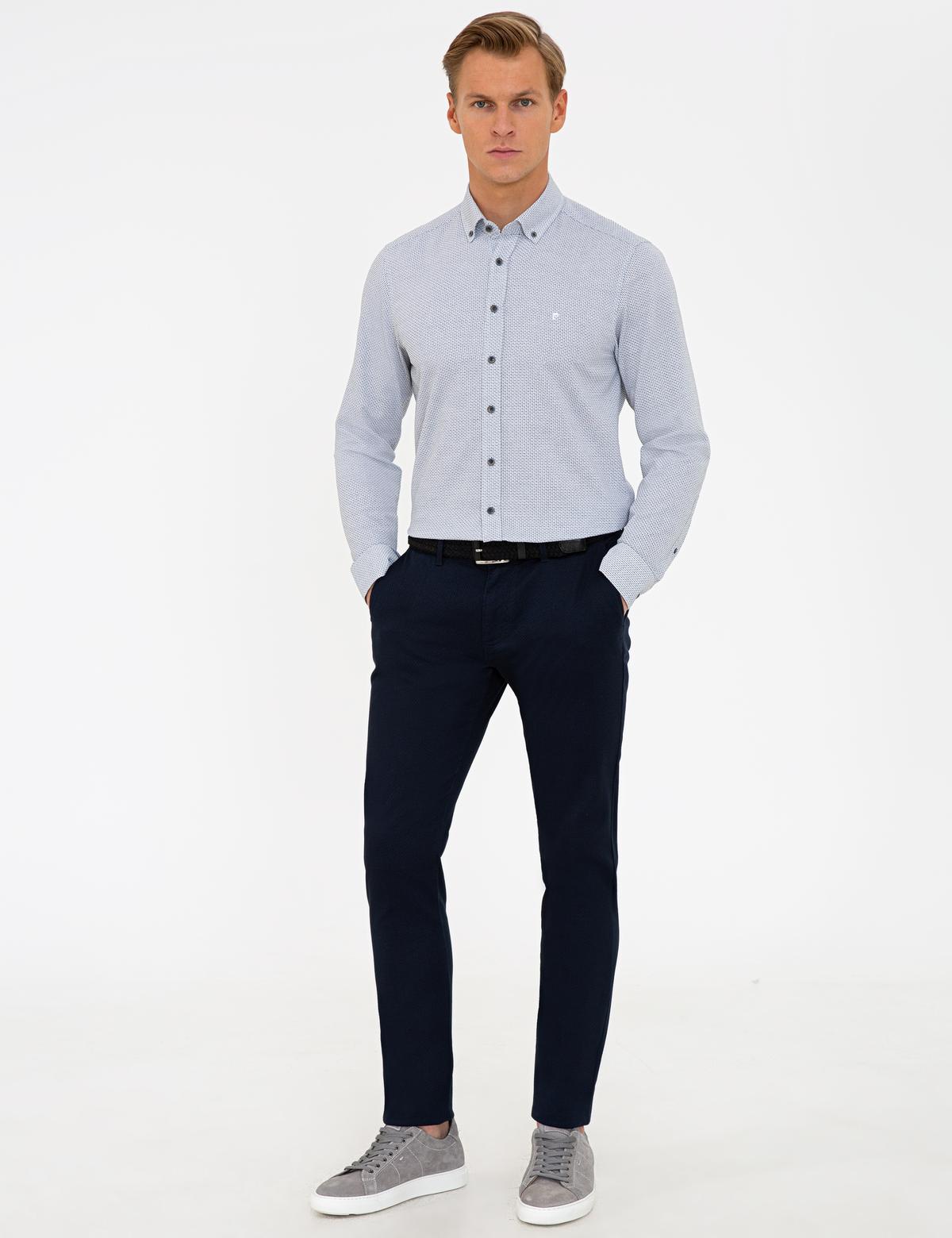 Siyah Slim Fit Uzun Kollu Gömlek - 50236675026