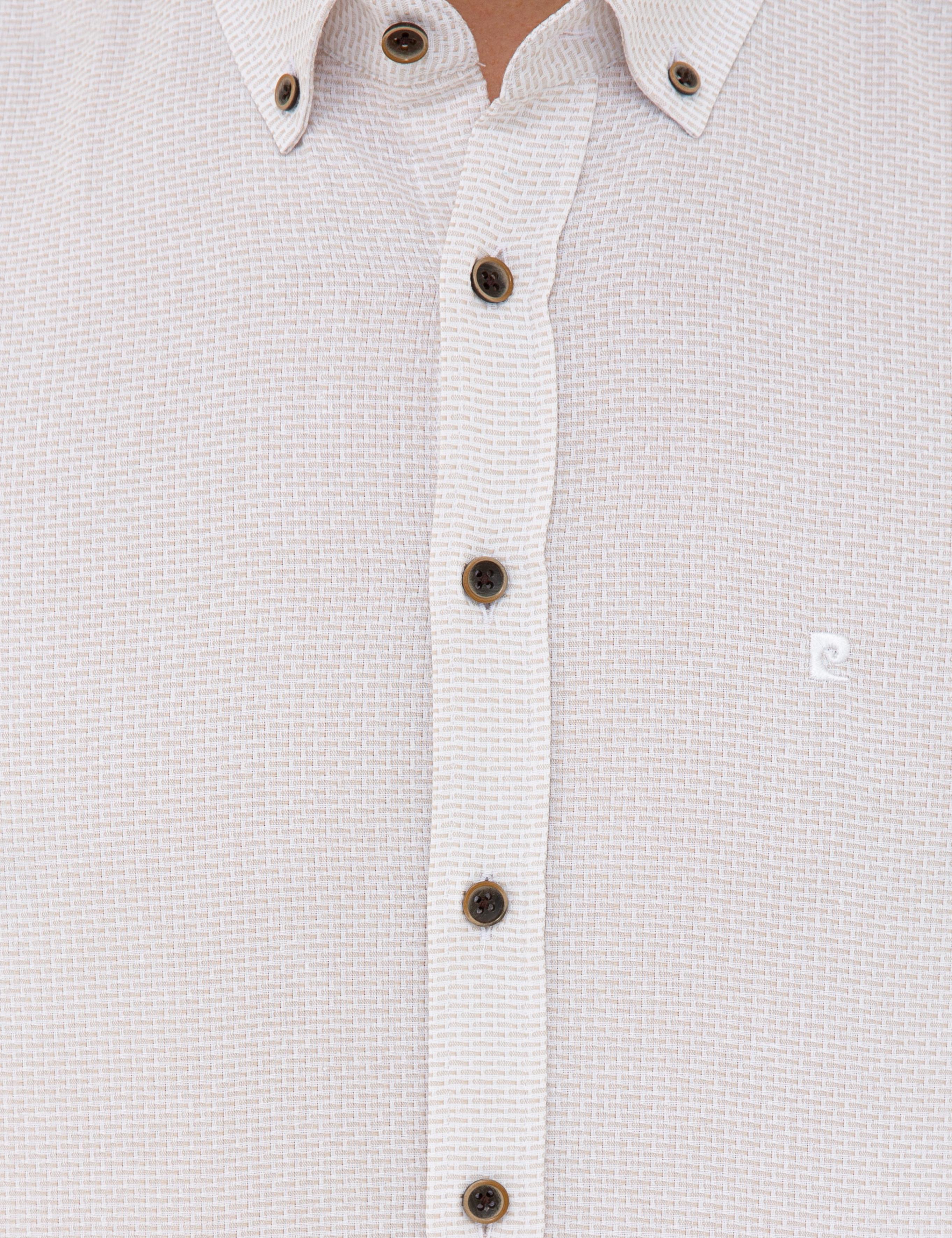 Bej Slim Fit Uzun Kollu Gömlek