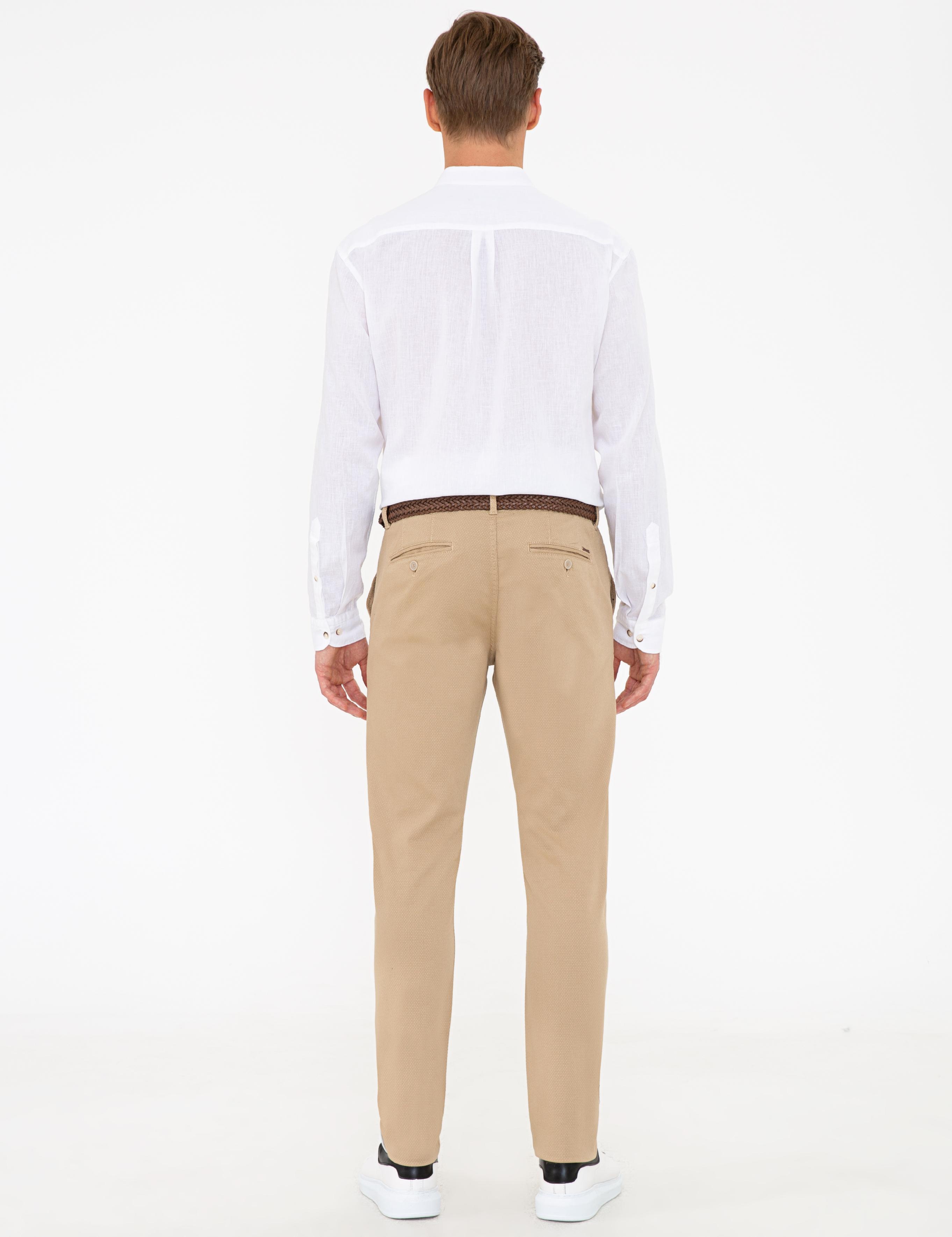 Camel Slim Fit Kanvas Pantolon