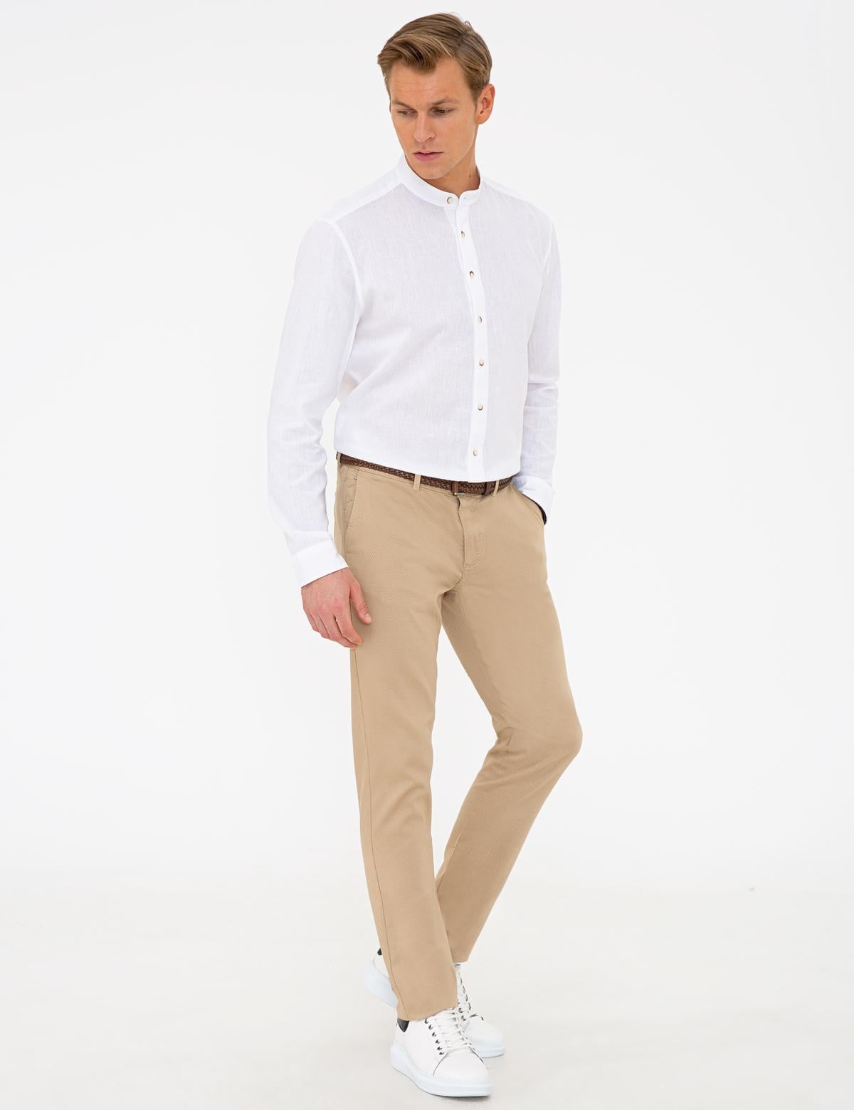 Camel Slim Fit Kanvas Pantolon - 50240326134