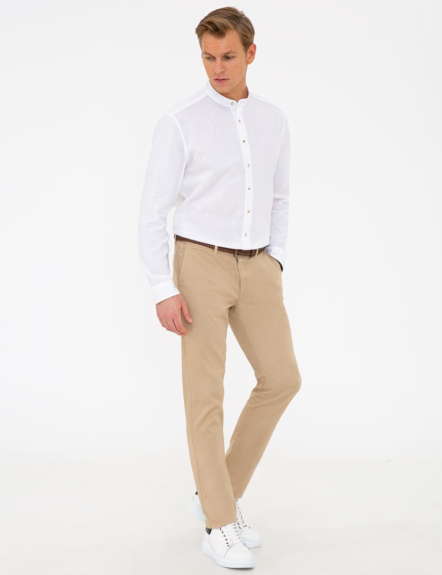 Camel Slim Fit Chino Pantolon