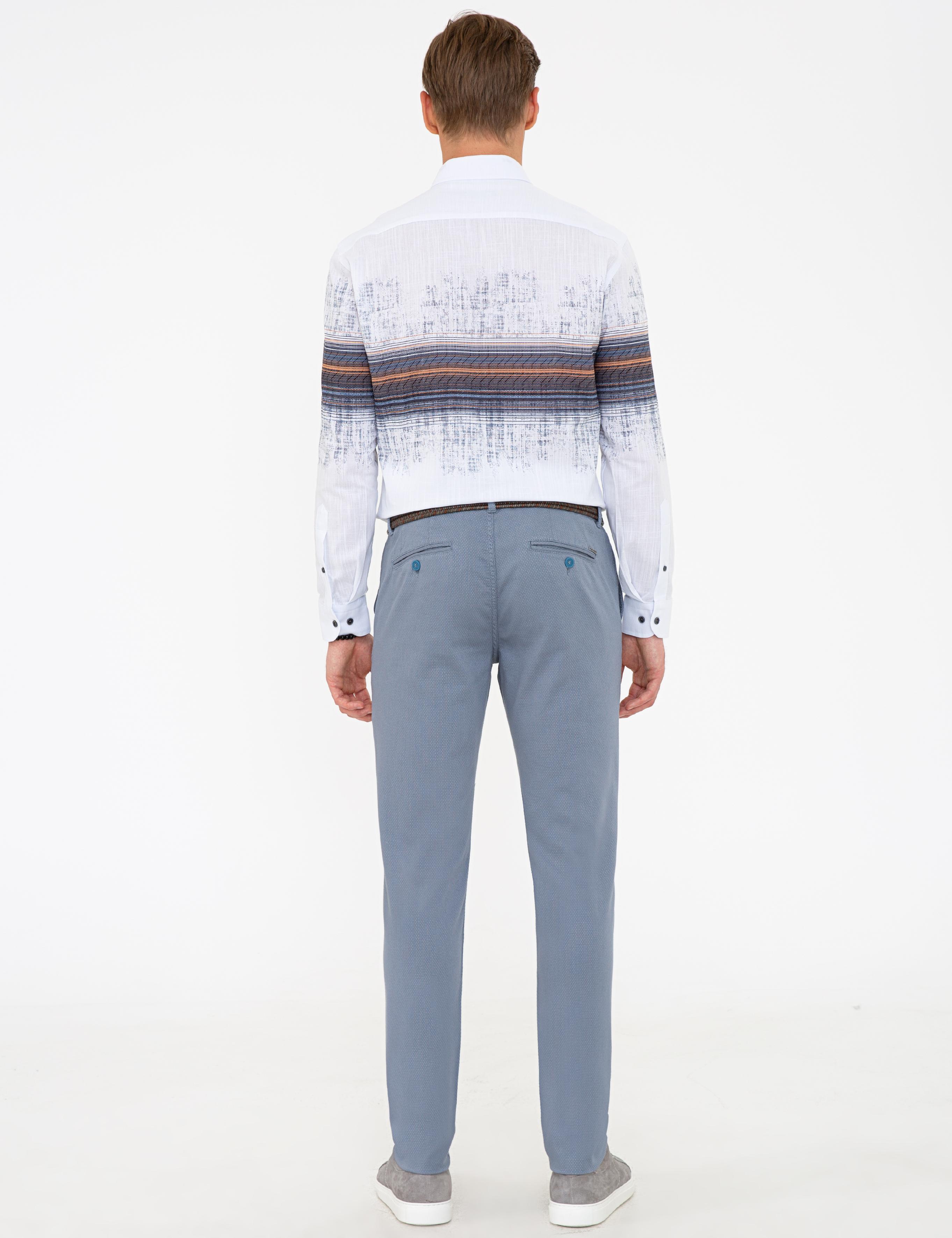 Koyu Mavi Slim Fit Kanvas Pantolon