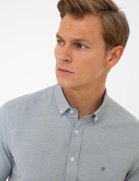 Haki Slim Fit Uzun Kollu Gömlek - 50240379032