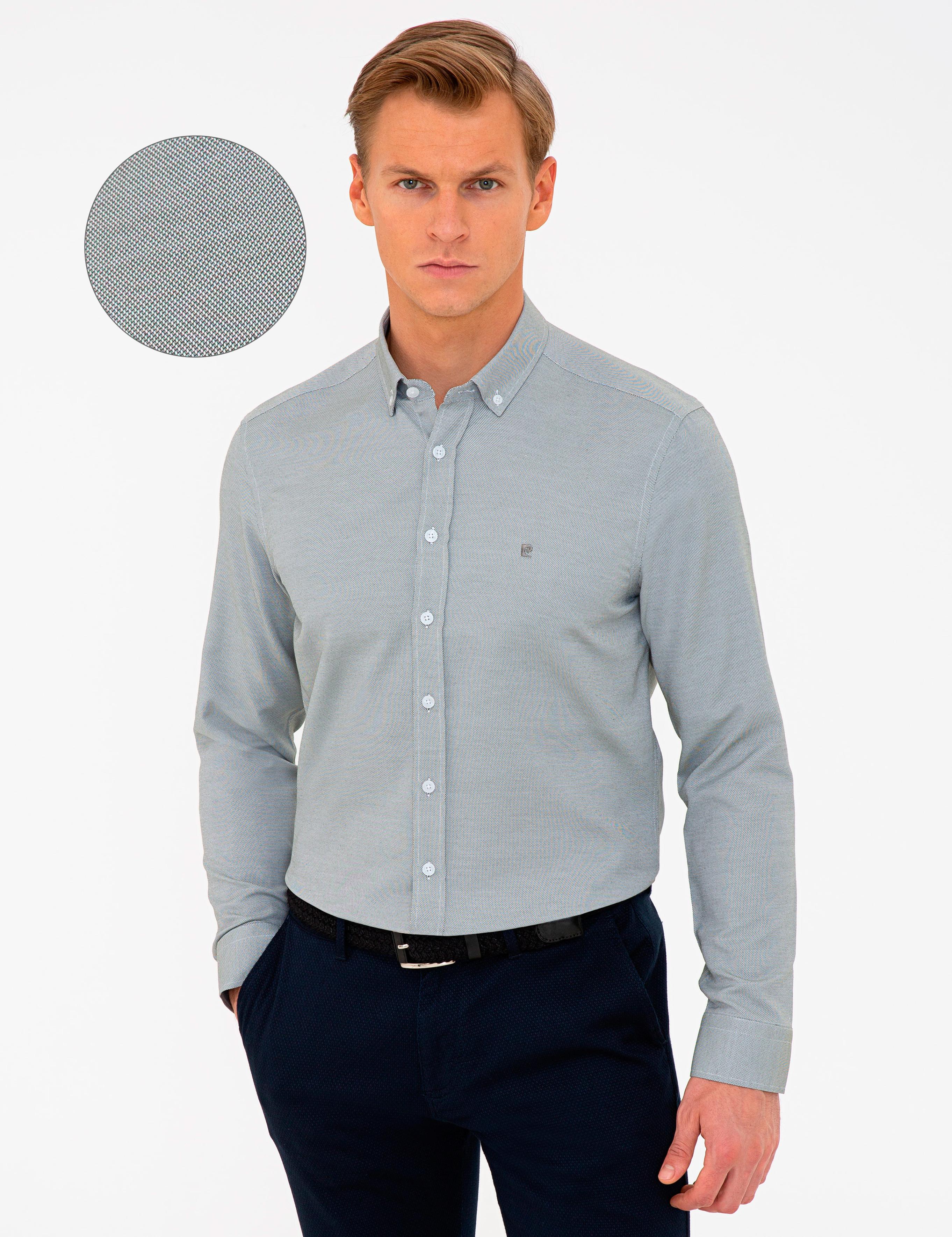 Haki Slim Fit Uzun Kollu Gömlek