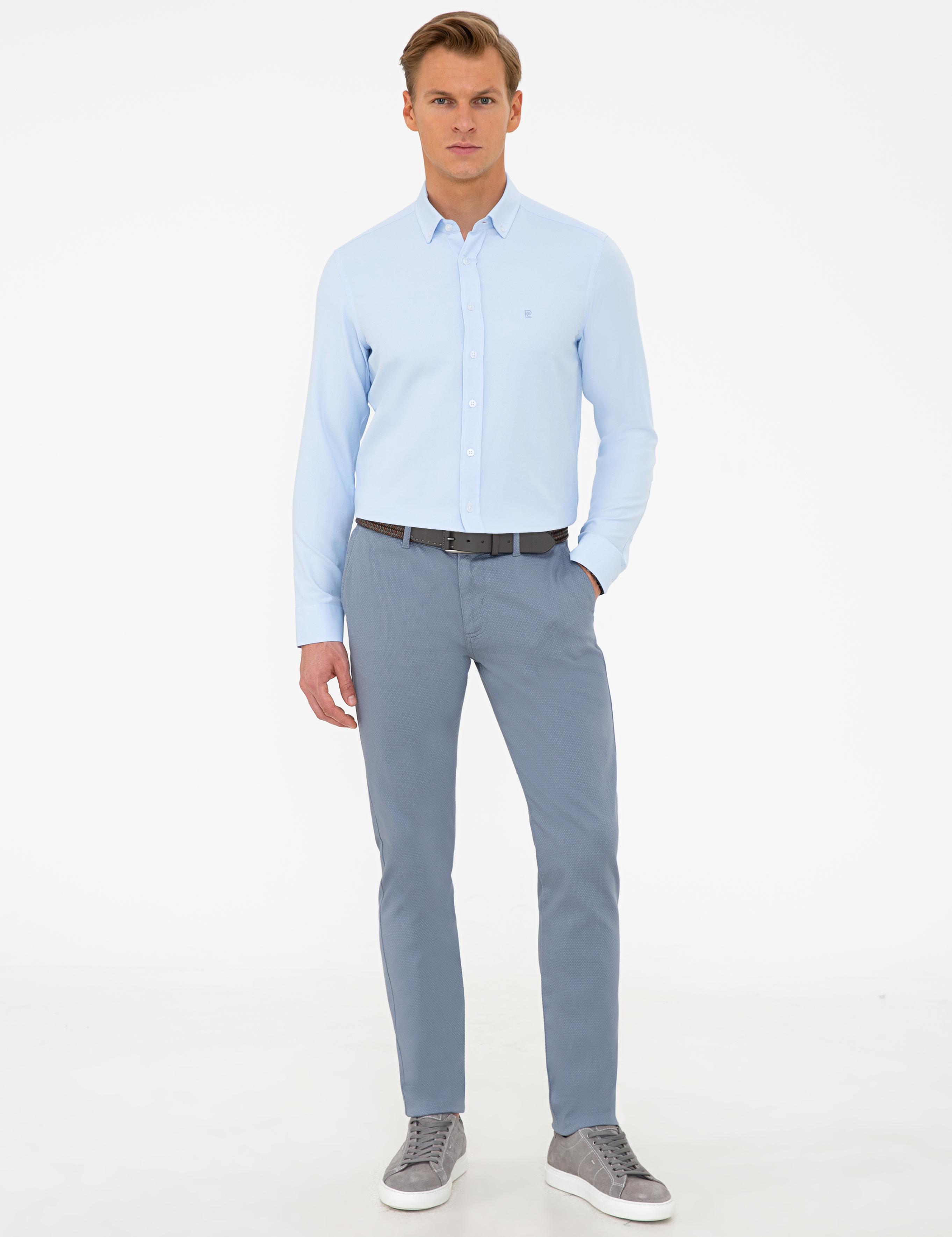 Açık Mavi Slim Fit Oxford Gömlek