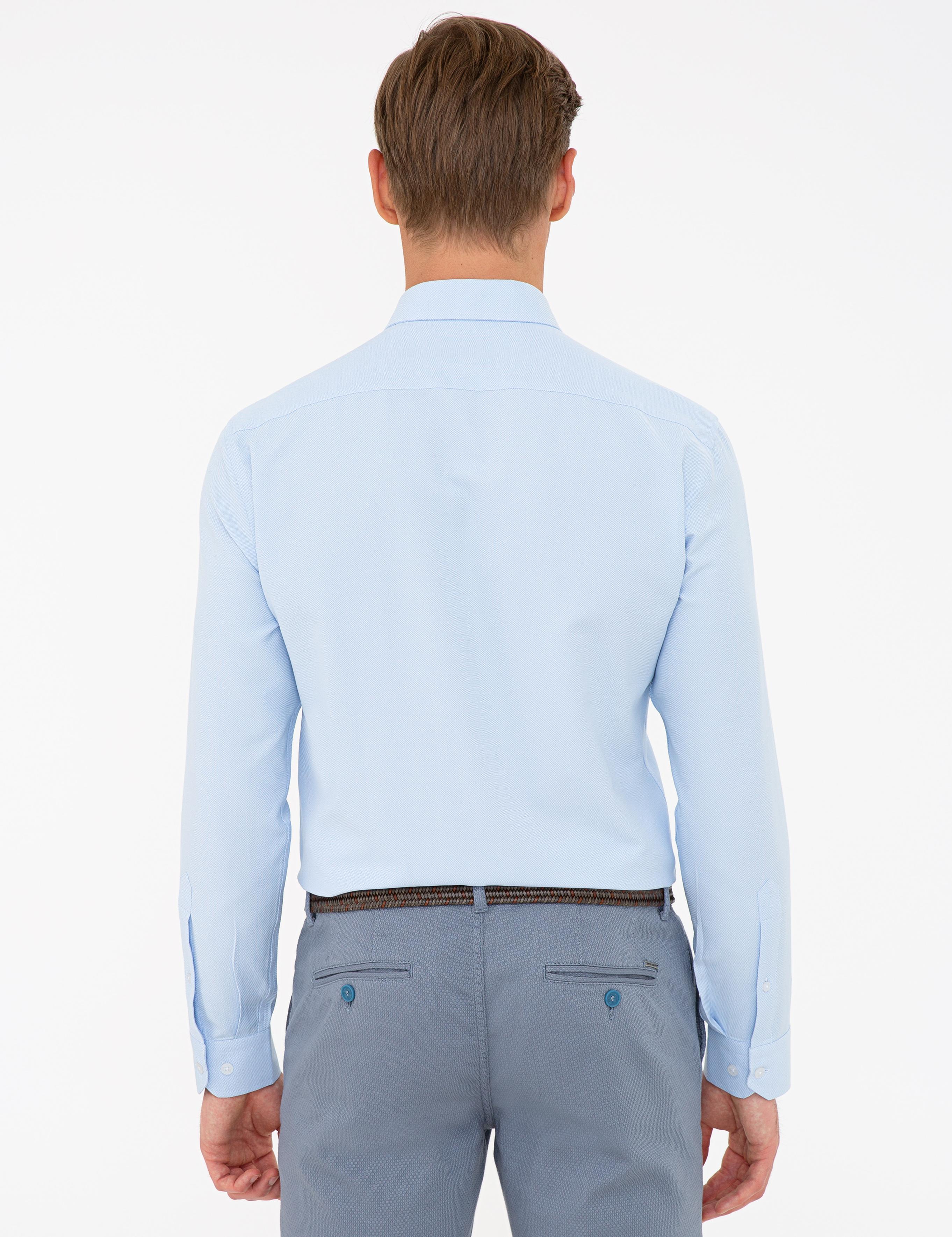 Açık Mavi Slim Fit Oxford Gömlek