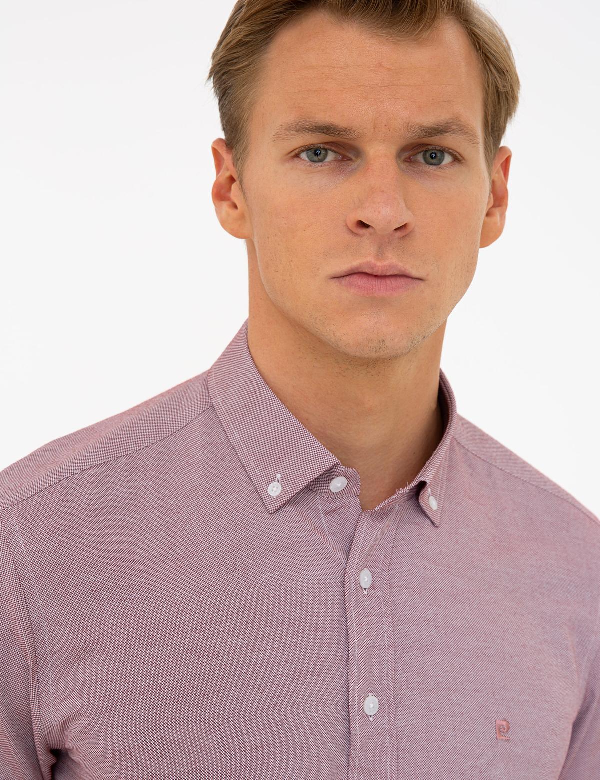 Bordo Slim Fit Oxford Gömlek - 50240379025