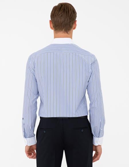 Lacivert Slim Fit Uzun Kollu Gömlek - 50236735002