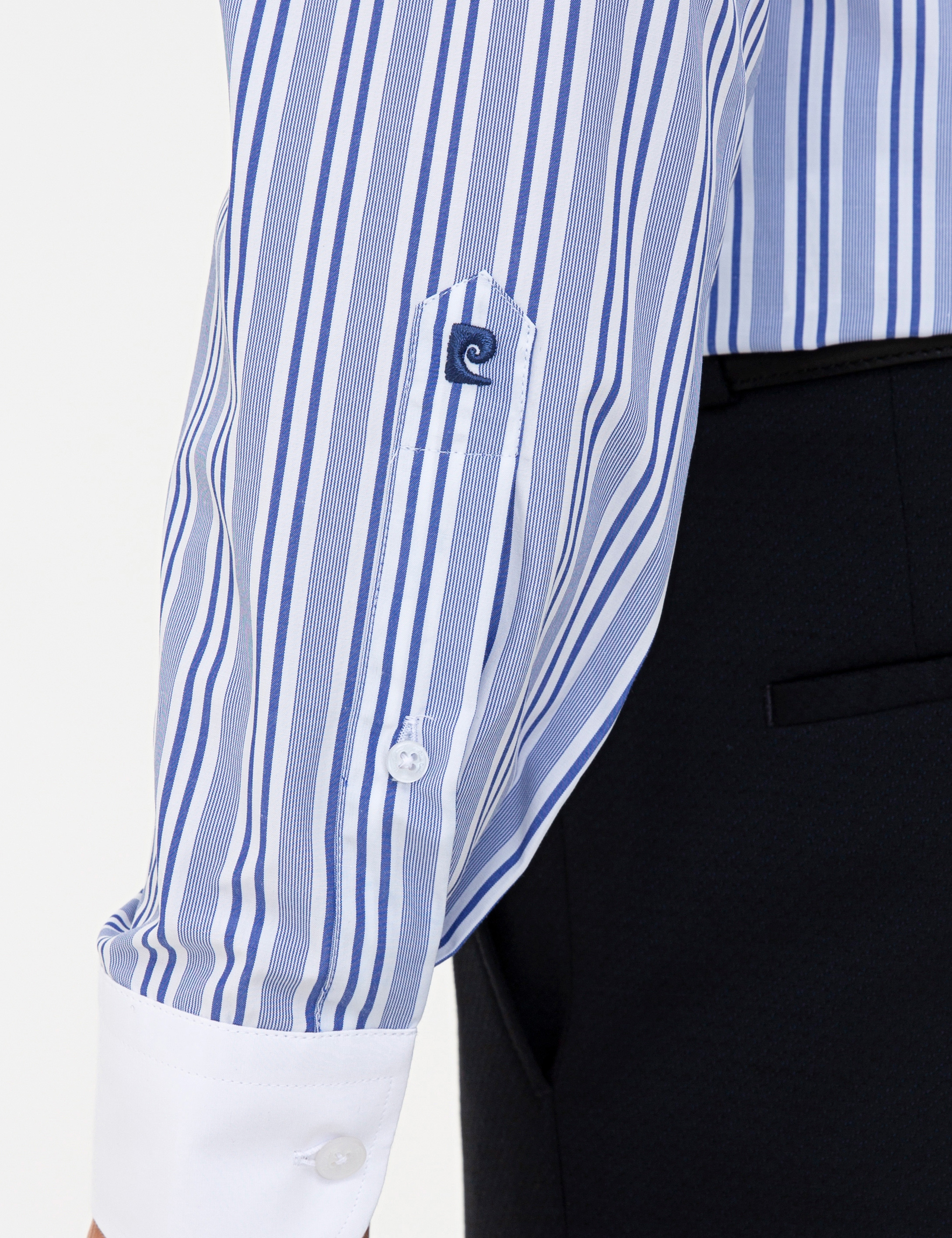 Lacivert Slim Fit Uzun Kollu Gömlek - Image 6