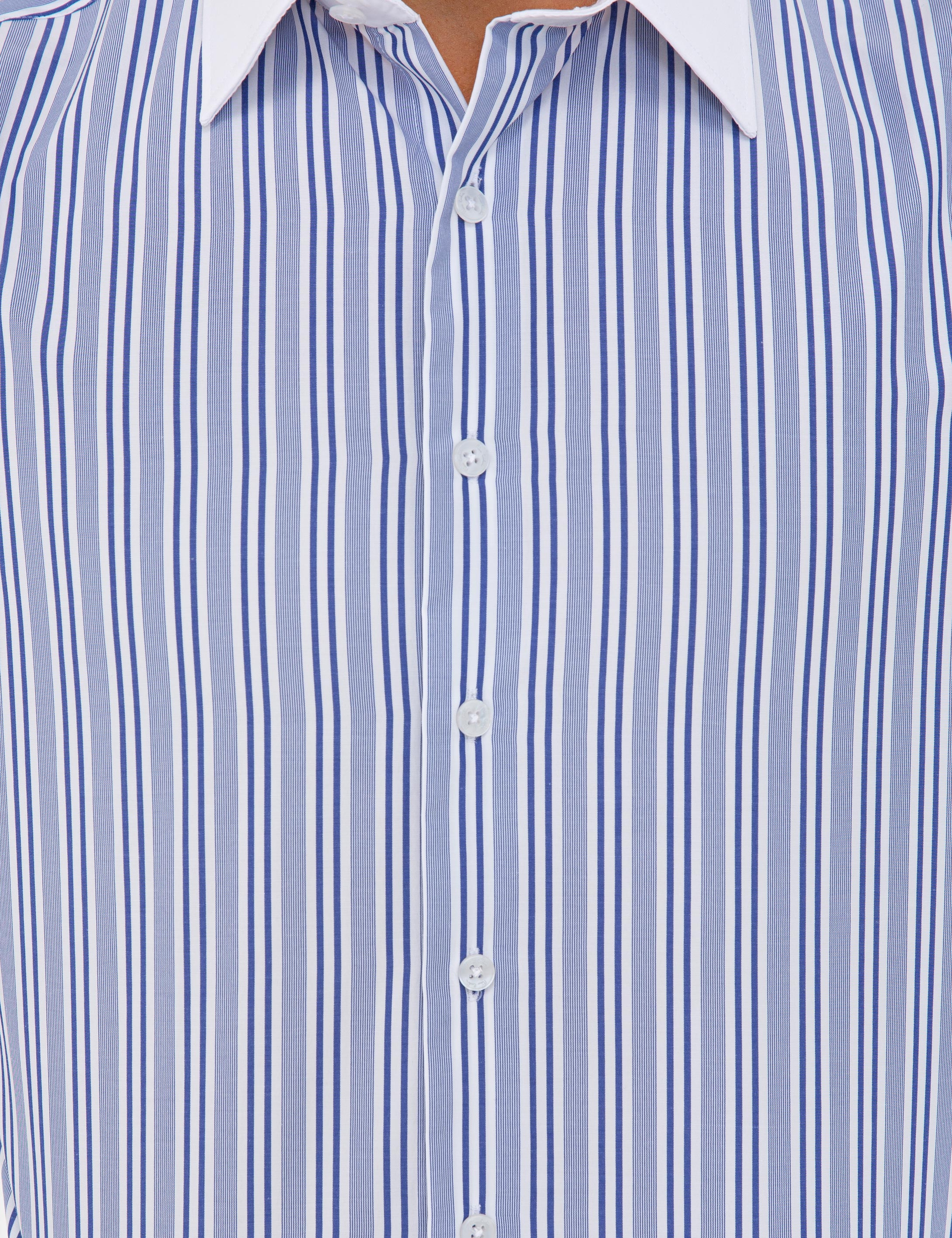 Lacivert Slim Fit Uzun Kollu Gömlek - Image 5