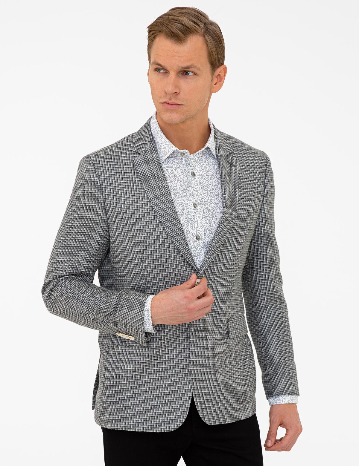 Siyah Slim Fit Ceket - 50233698005