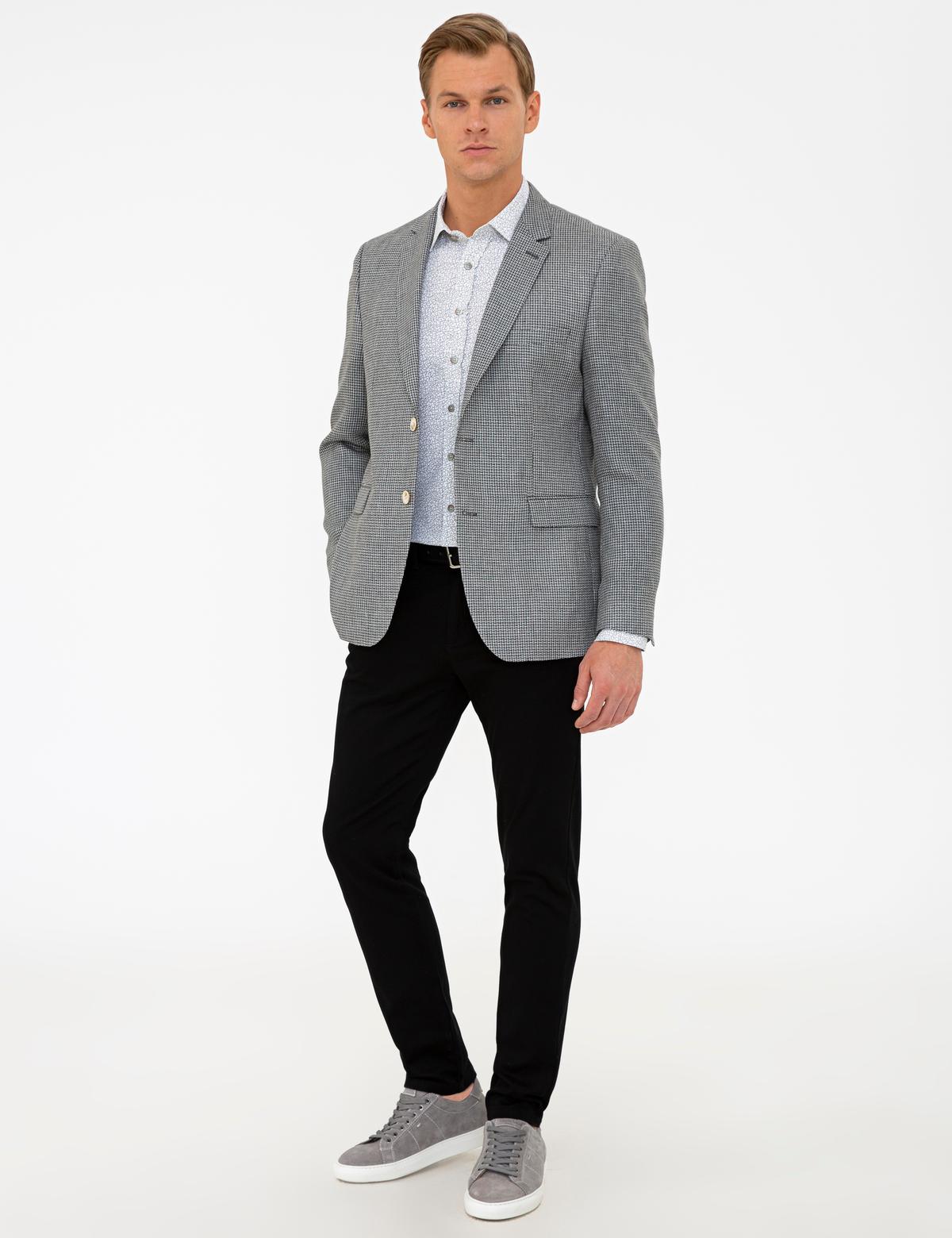 Siyah Slim Fit Ceket - 50233698005