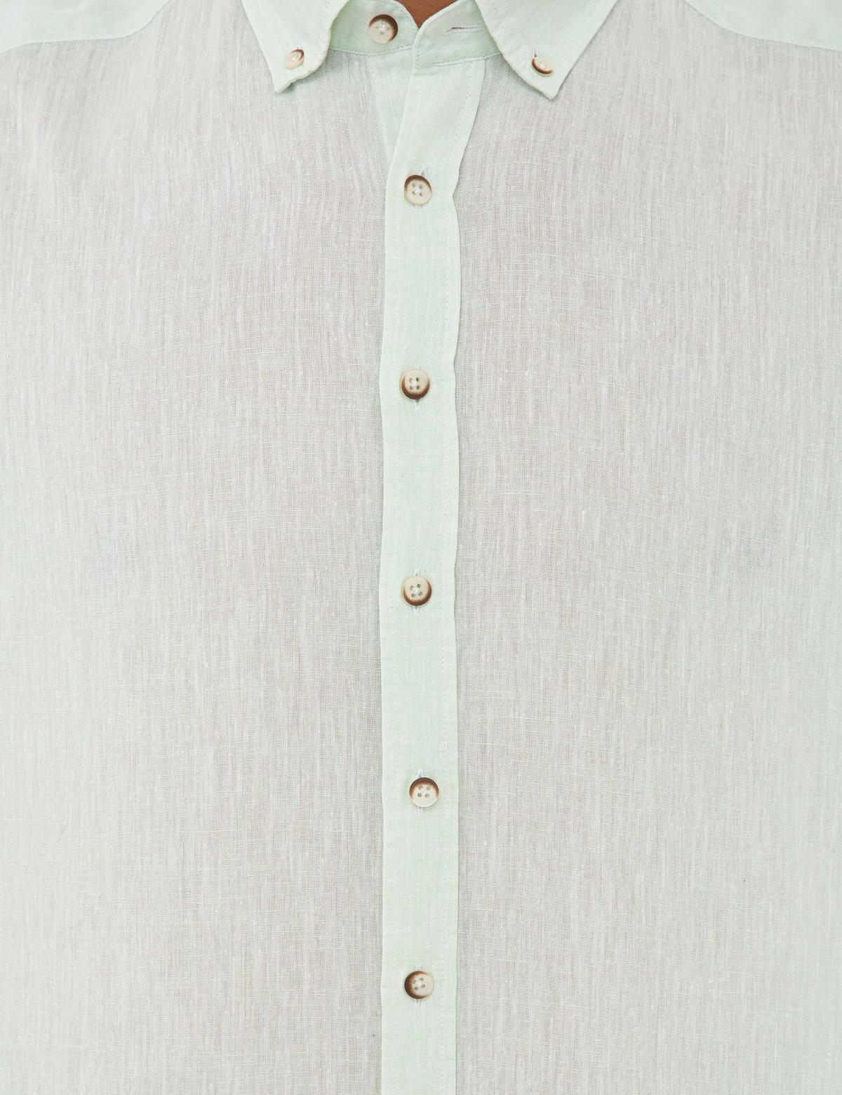 Açık Yeşil Regular Fit Uzun Kollu Gömlek - 50235132130