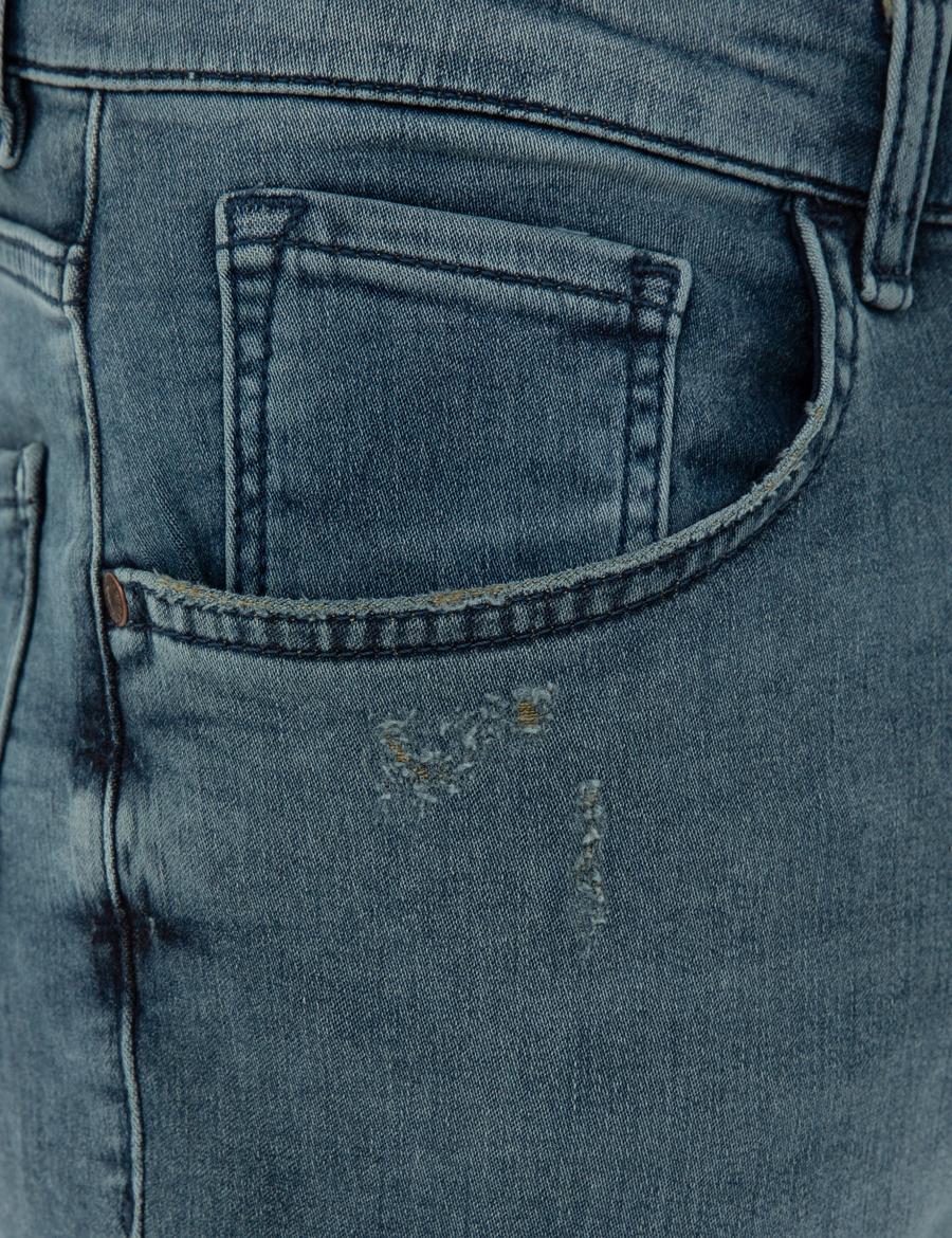 Koyu Mavi Jean Şort