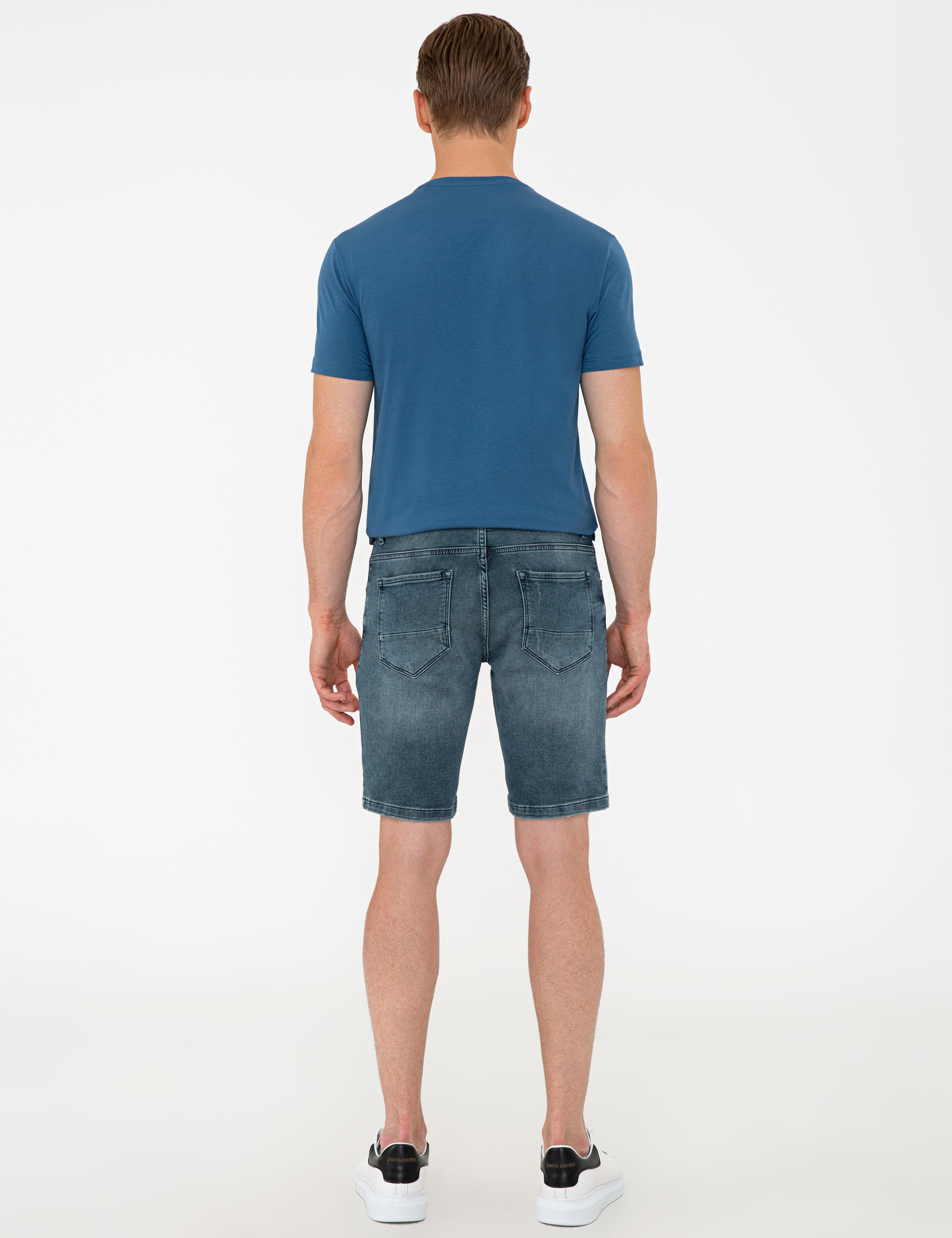 Koyu Mavi Jean Şort