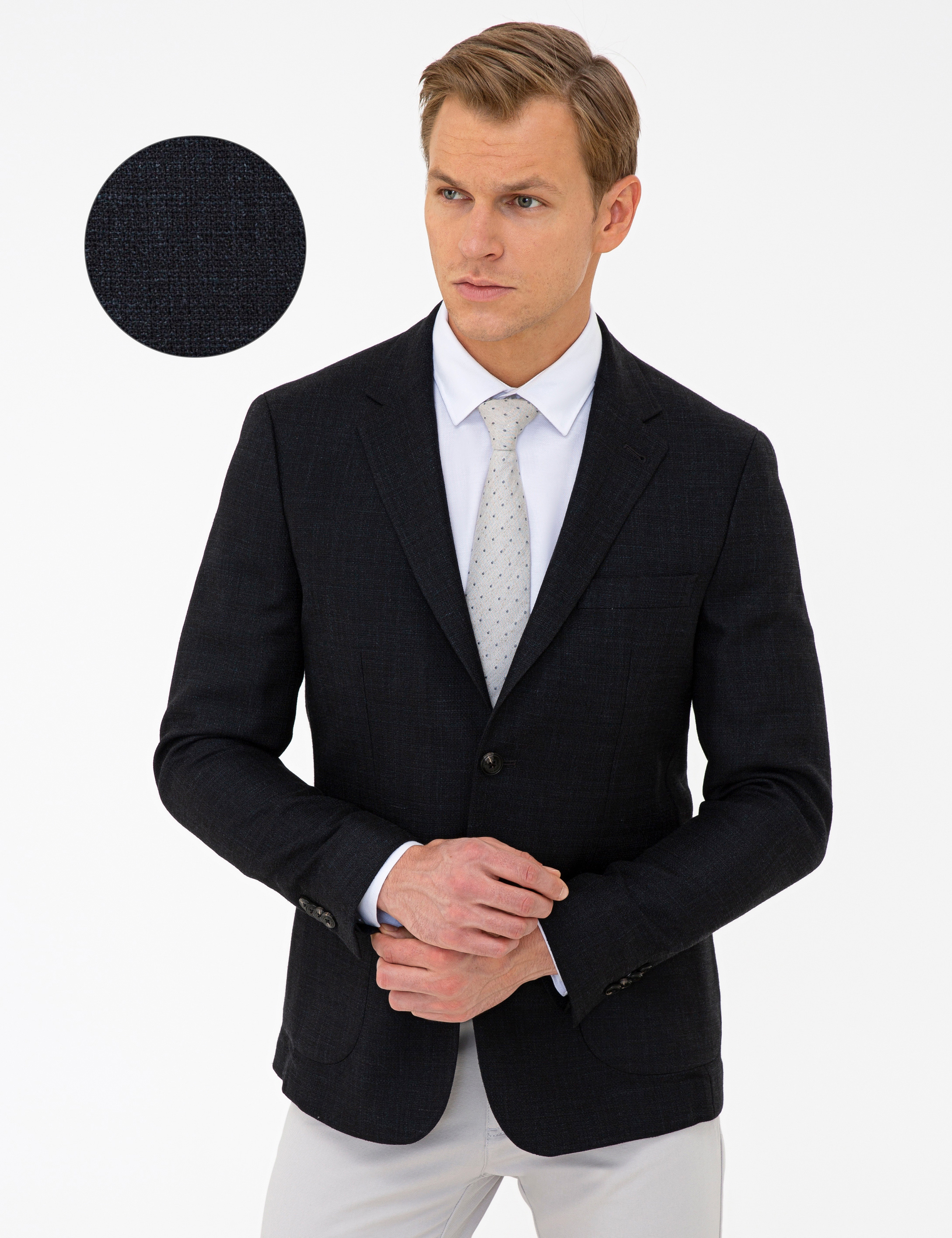Siyah Slim Fit Ceket - Image 1