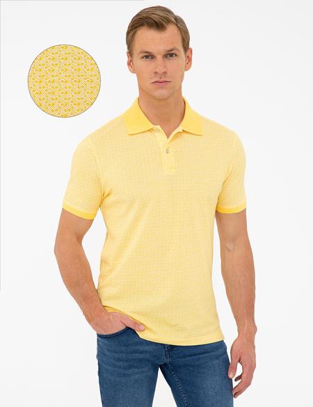 Sarı Slim Fit Polo Yaka Tişört - 50232434174