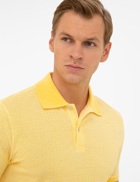 Sarı Slim Fit Polo Yaka Tişört - 50232434174