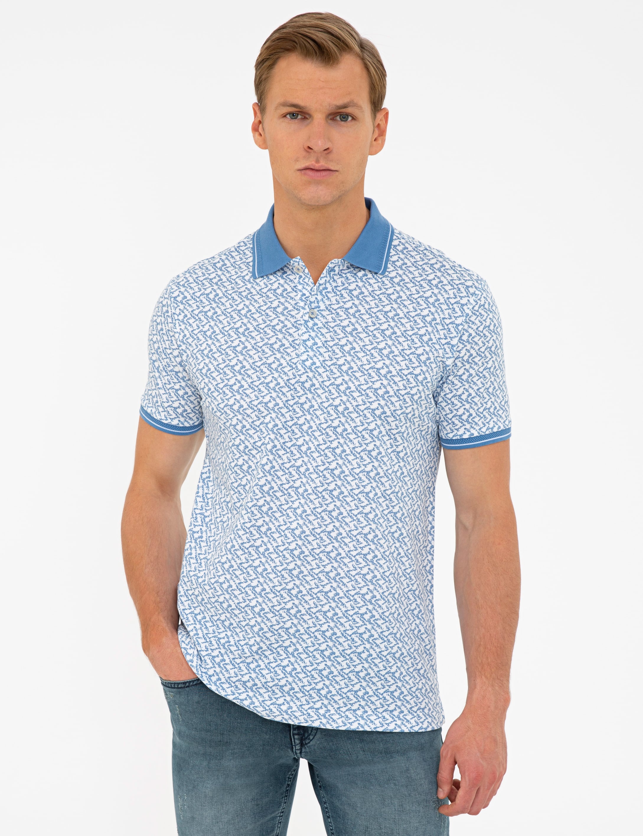 Koyu Mint Slim Fit Polo Yaka Tişört - Image 1
