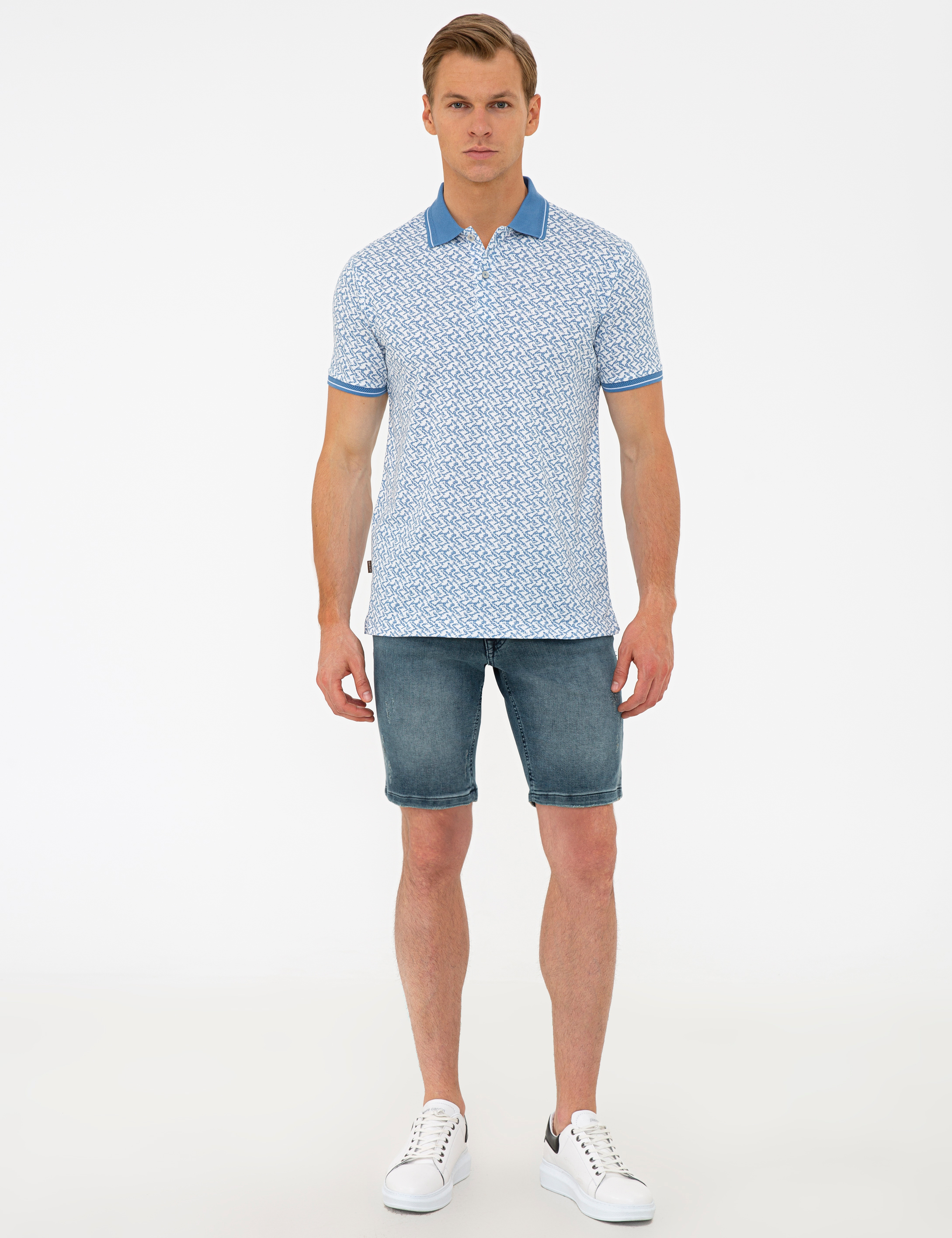 Koyu Mint Slim Fit Polo Yaka Tişört - Image 4