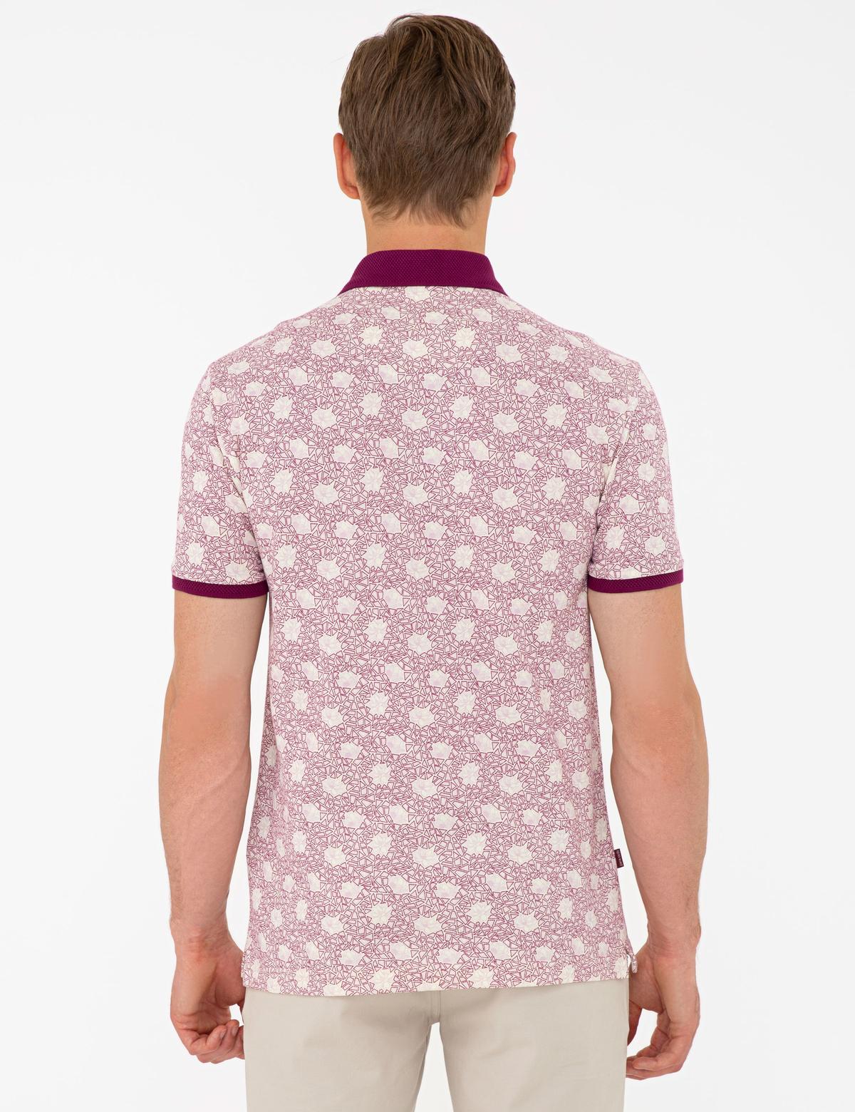 Mürdüm Slim Fit Desenli Polo Yaka Tişört - 50232421156