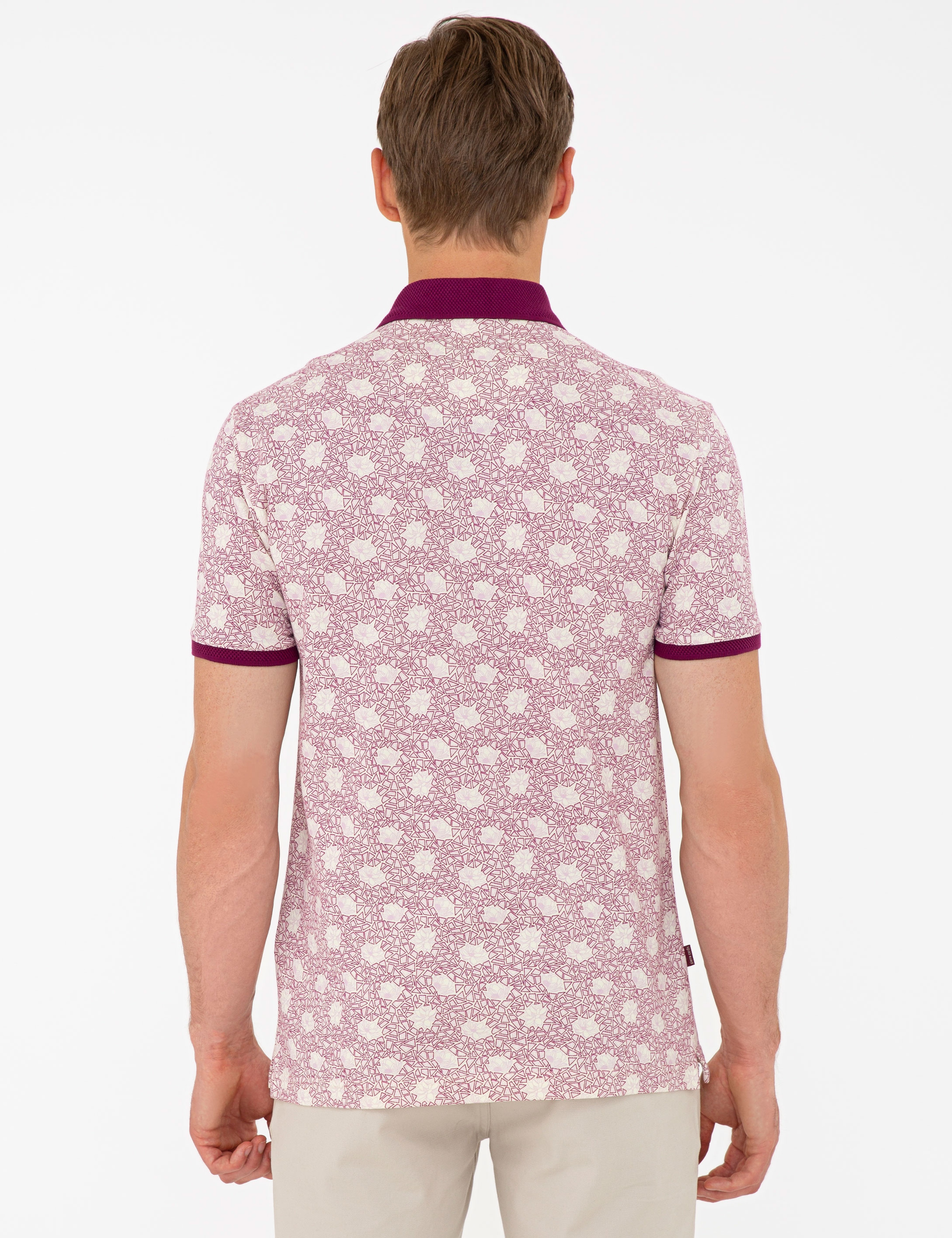 Mürdüm Slim Fit Desenli Polo Yaka Tişört - Image 3