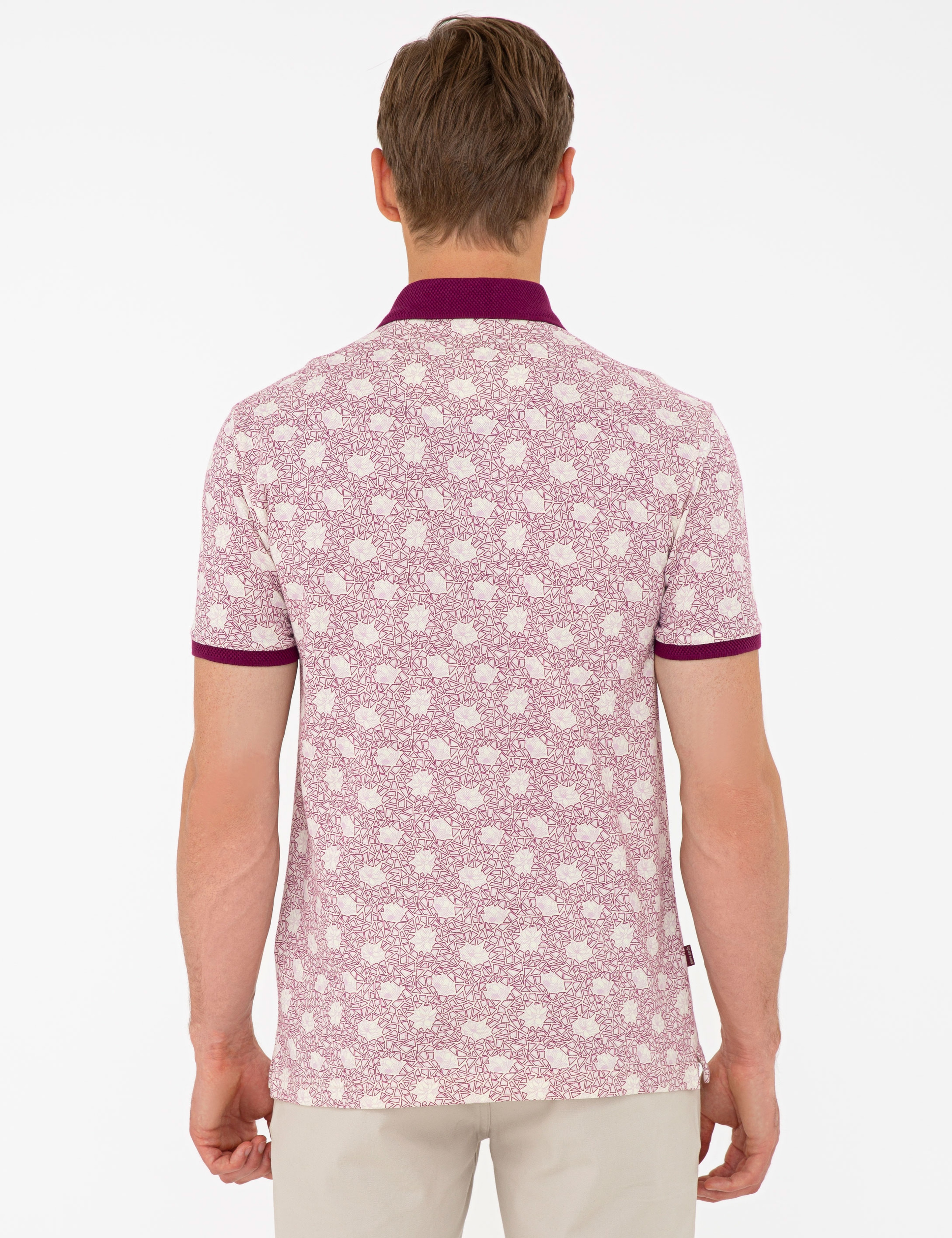 Mürdüm Slim Fit Desenli Polo Yaka Tişört