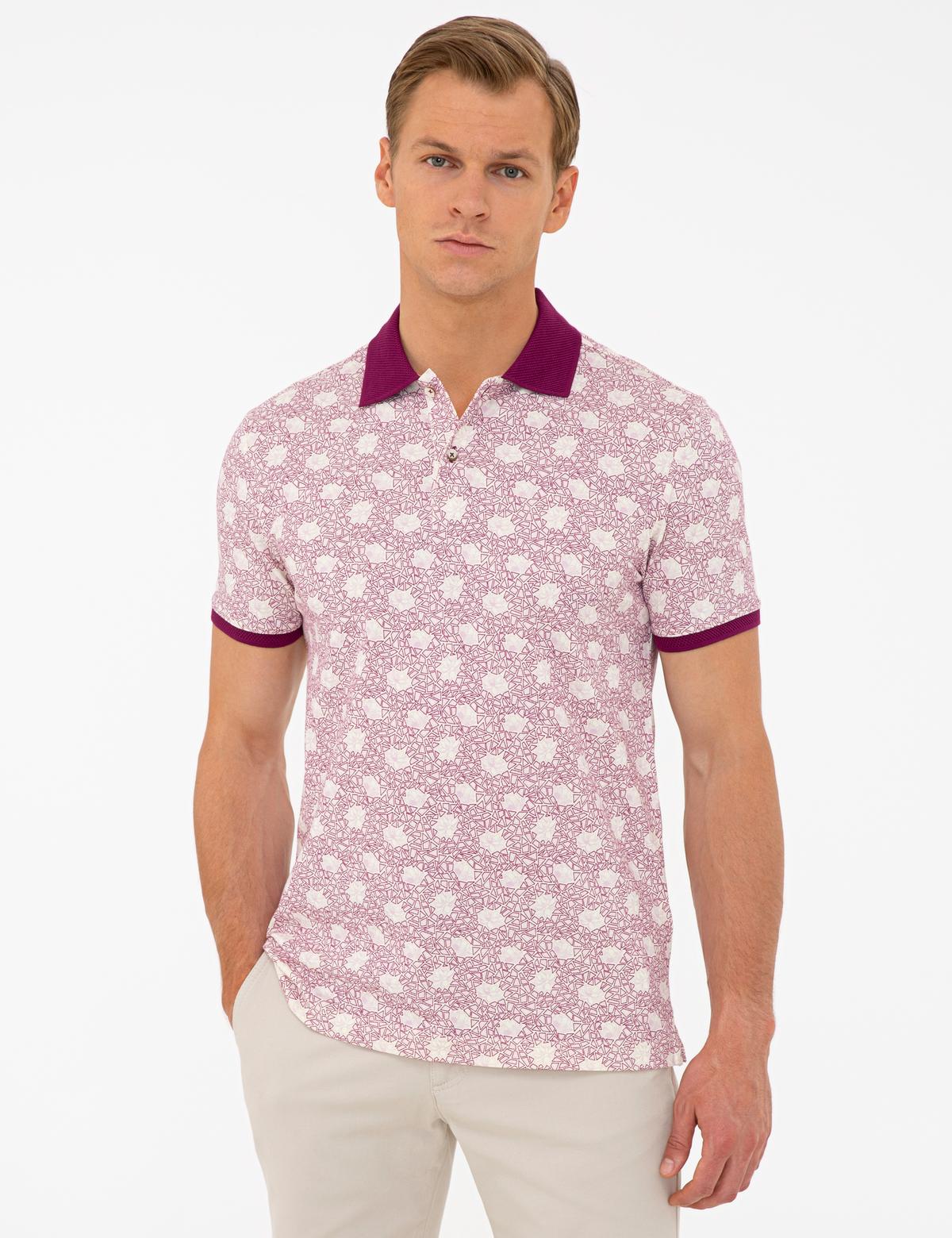 Mürdüm Slim Fit Desenli Polo Yaka Tişört