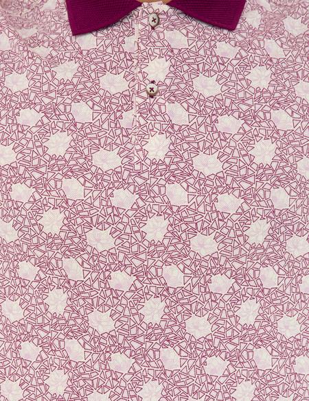 Mürdüm Slim Fit Desenli Polo Yaka Tişört - 50232421156