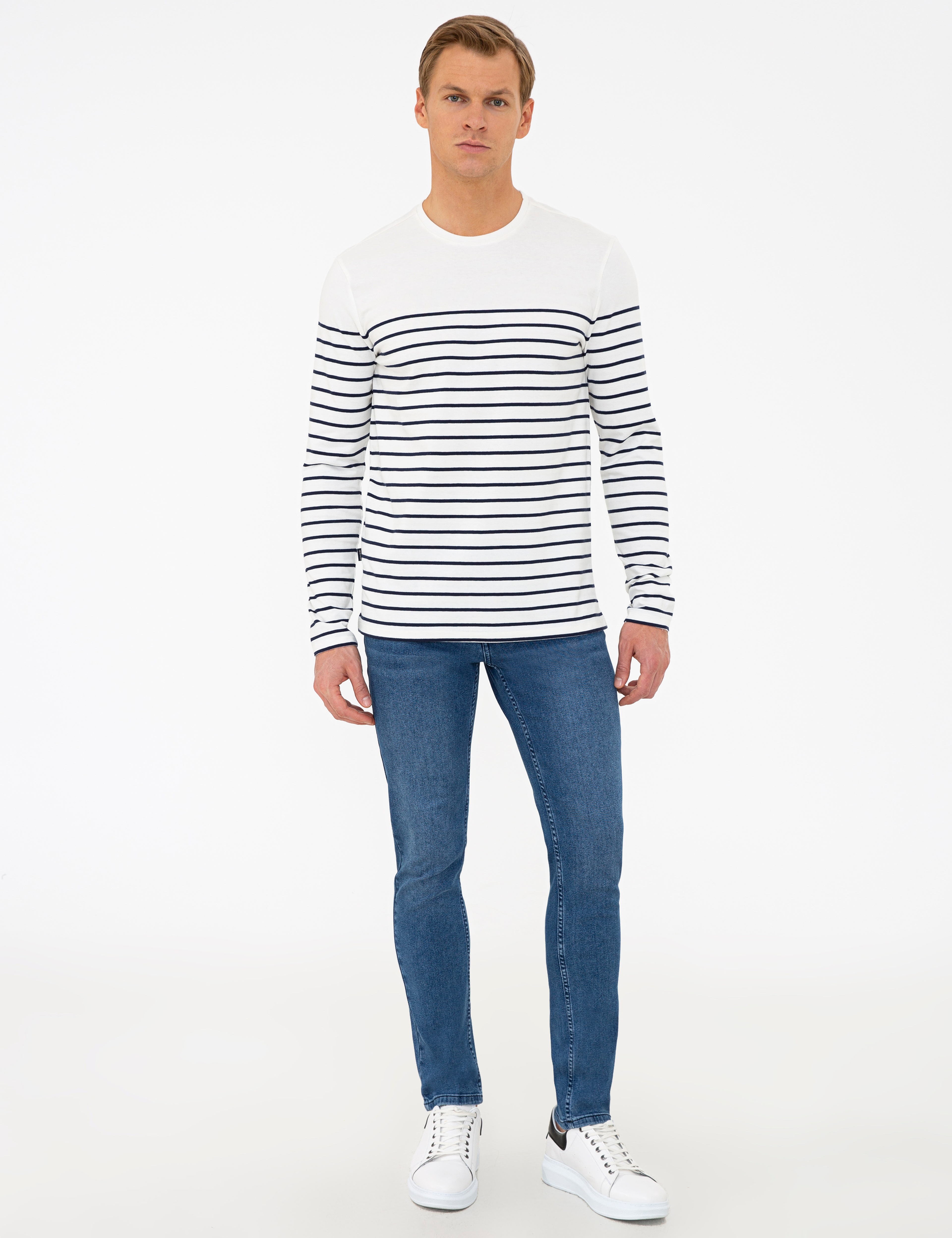 Beyaz Slim Fit Sweatshirt - Image 5