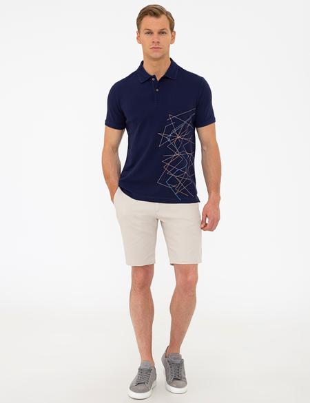 Koyu Lacivert Slim Fit Polo Yaka Tişört - 50238229015