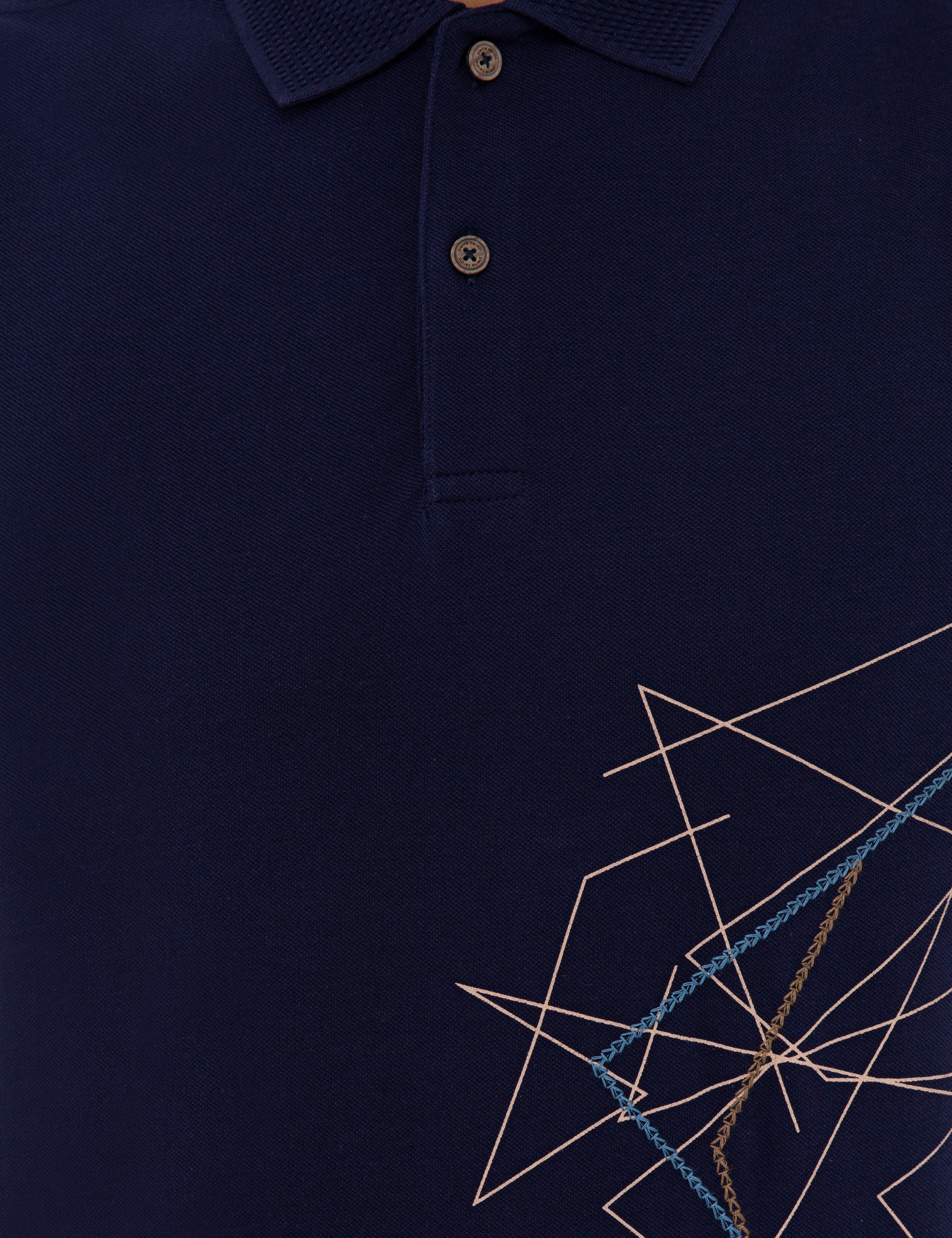 Koyu Lacivert Slim Fit Polo Yaka Tişört - Image 5