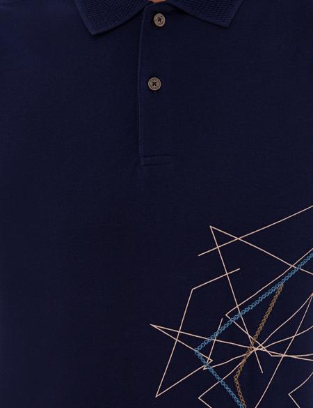 Koyu Lacivert Slim Fit Polo Yaka Tişört - 50238229015