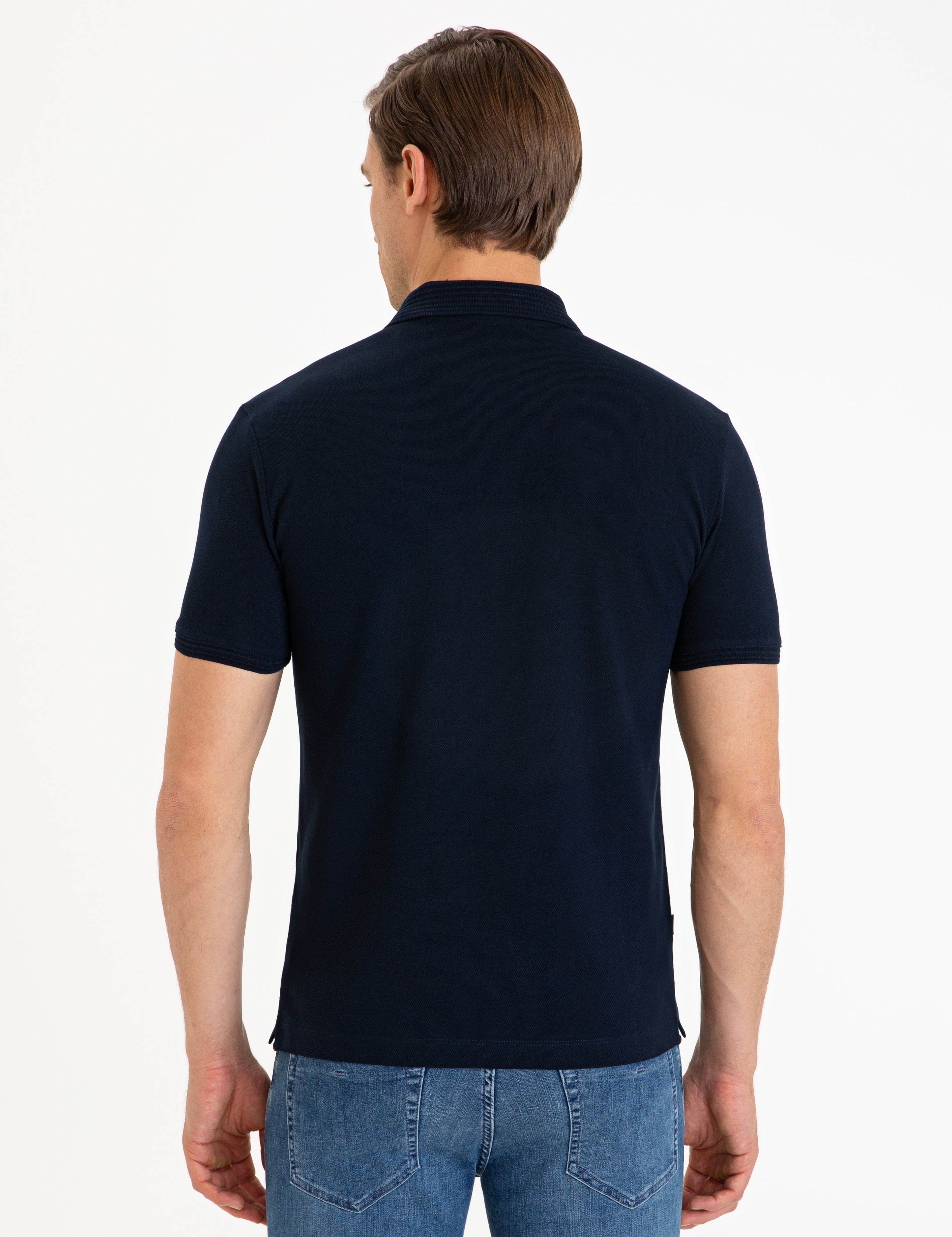 Koyu Lacivert Slim Fit Basic Tişört