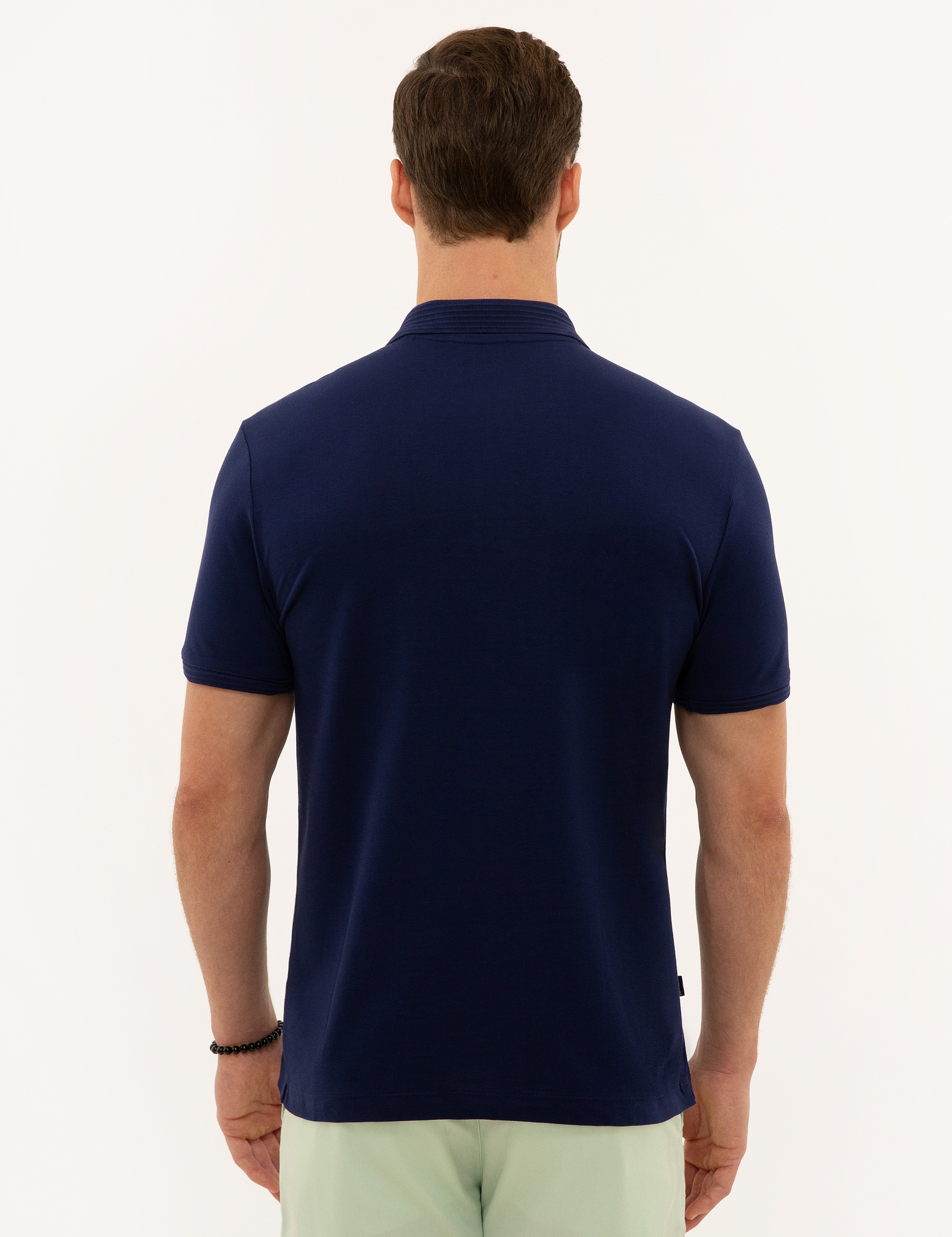 Lacivert Slim Fit Basic Tişört - Image 3