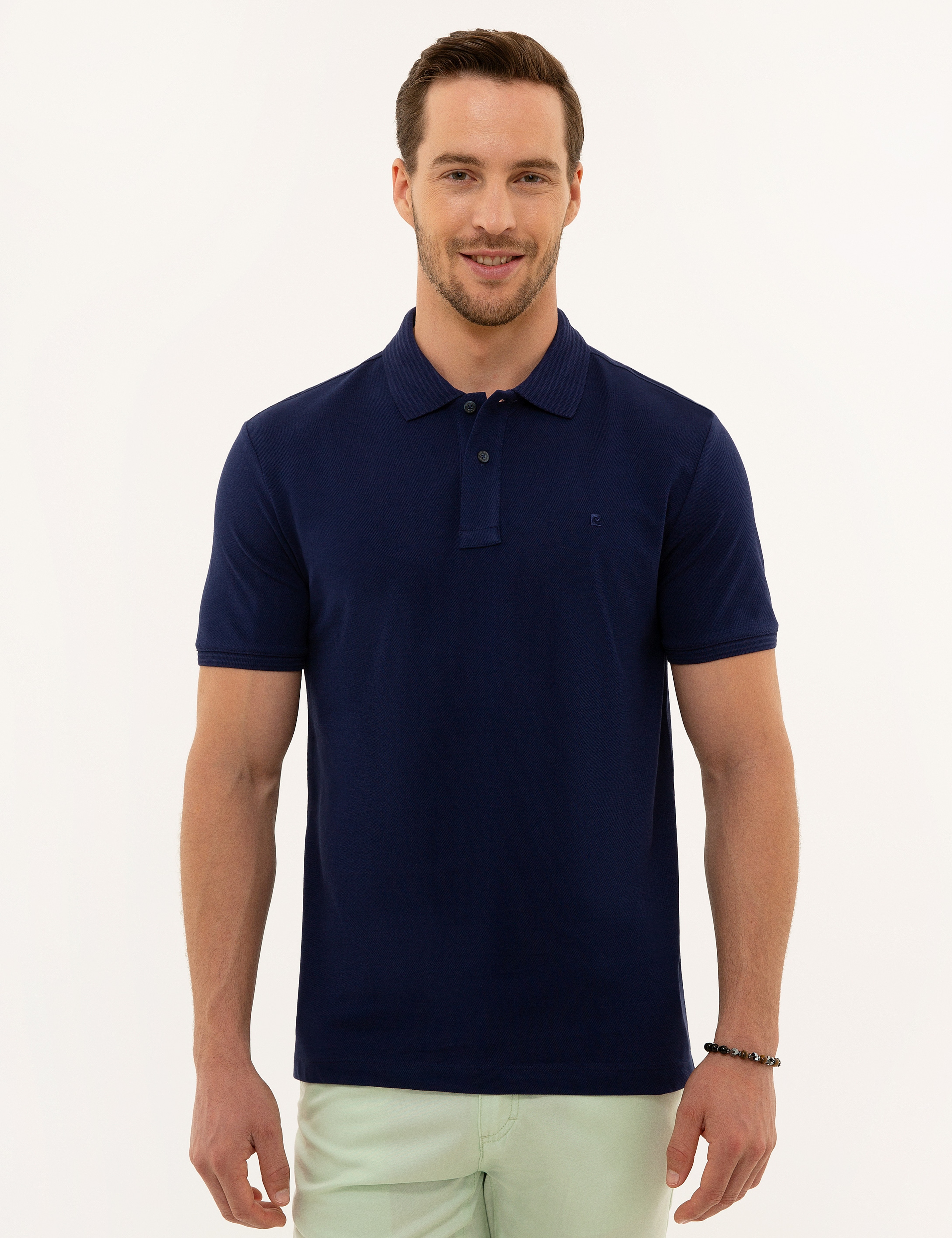 Lacivert Slim Fit Basic Tişört - Image 1