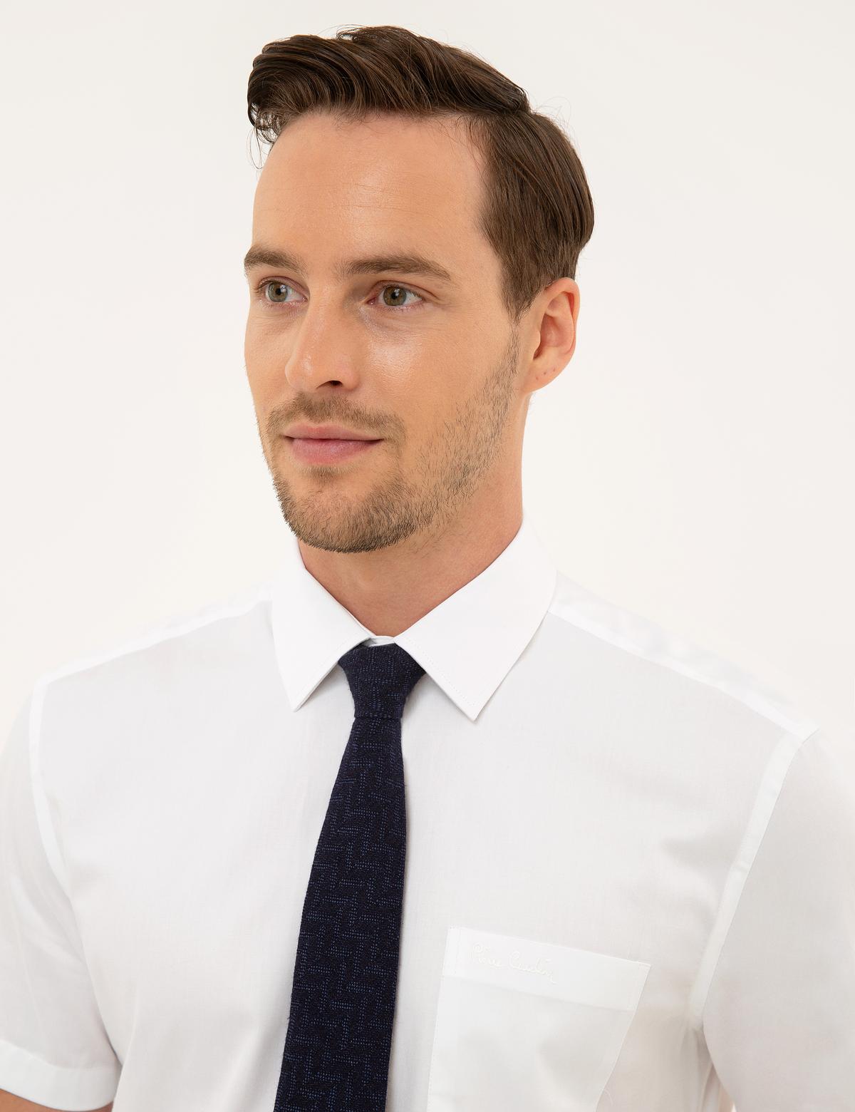 Beyaz Regular Fit Kısa Kollu Gömlek - 50223101013