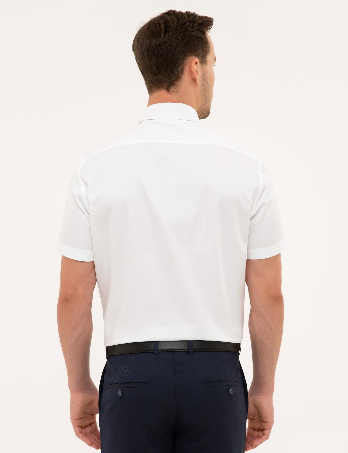 Beyaz Regular Fit Kısa Kollu Gömlek - 50223101013