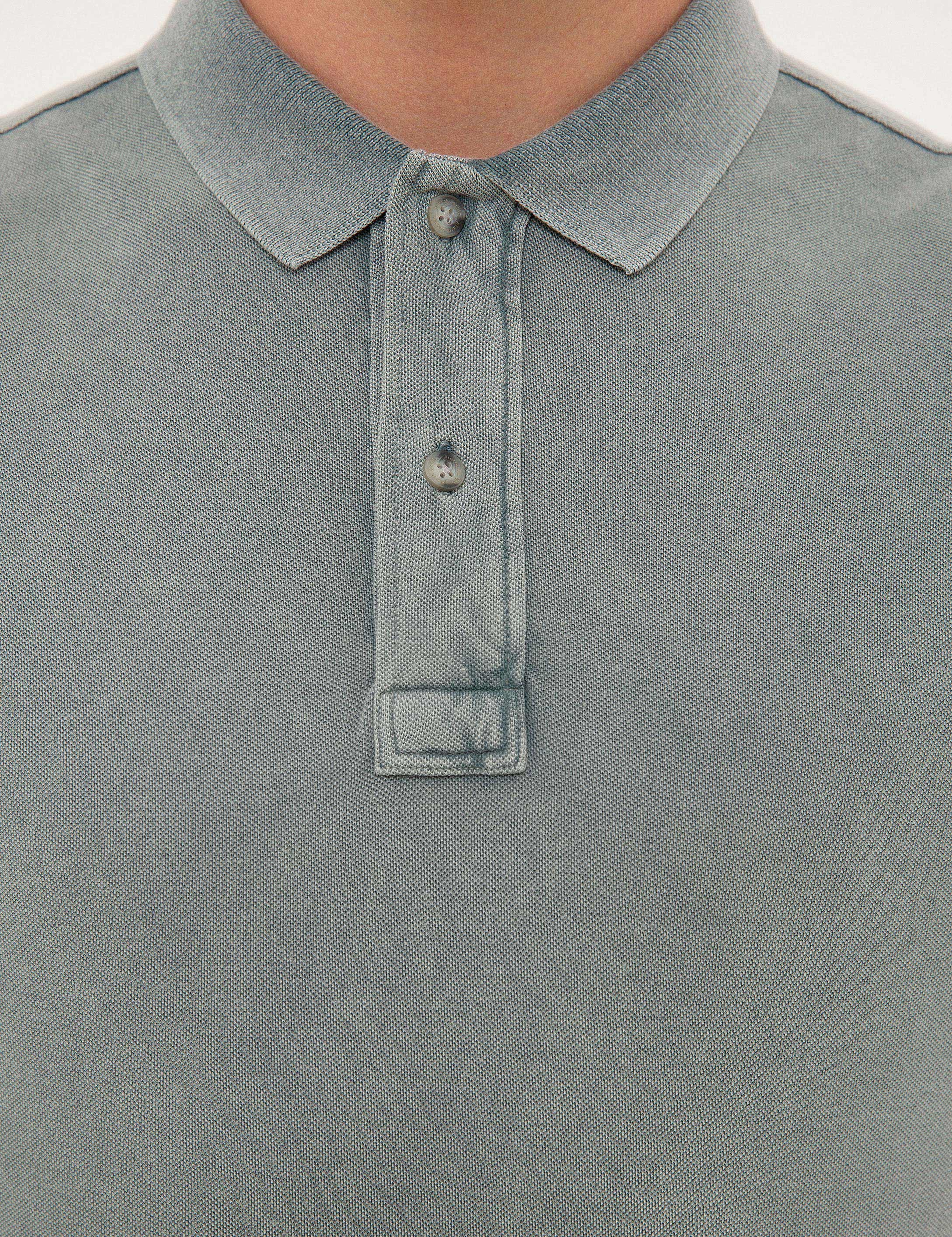 Koyu Gri Slim Fit Polo Yaka Tişört - Image 5