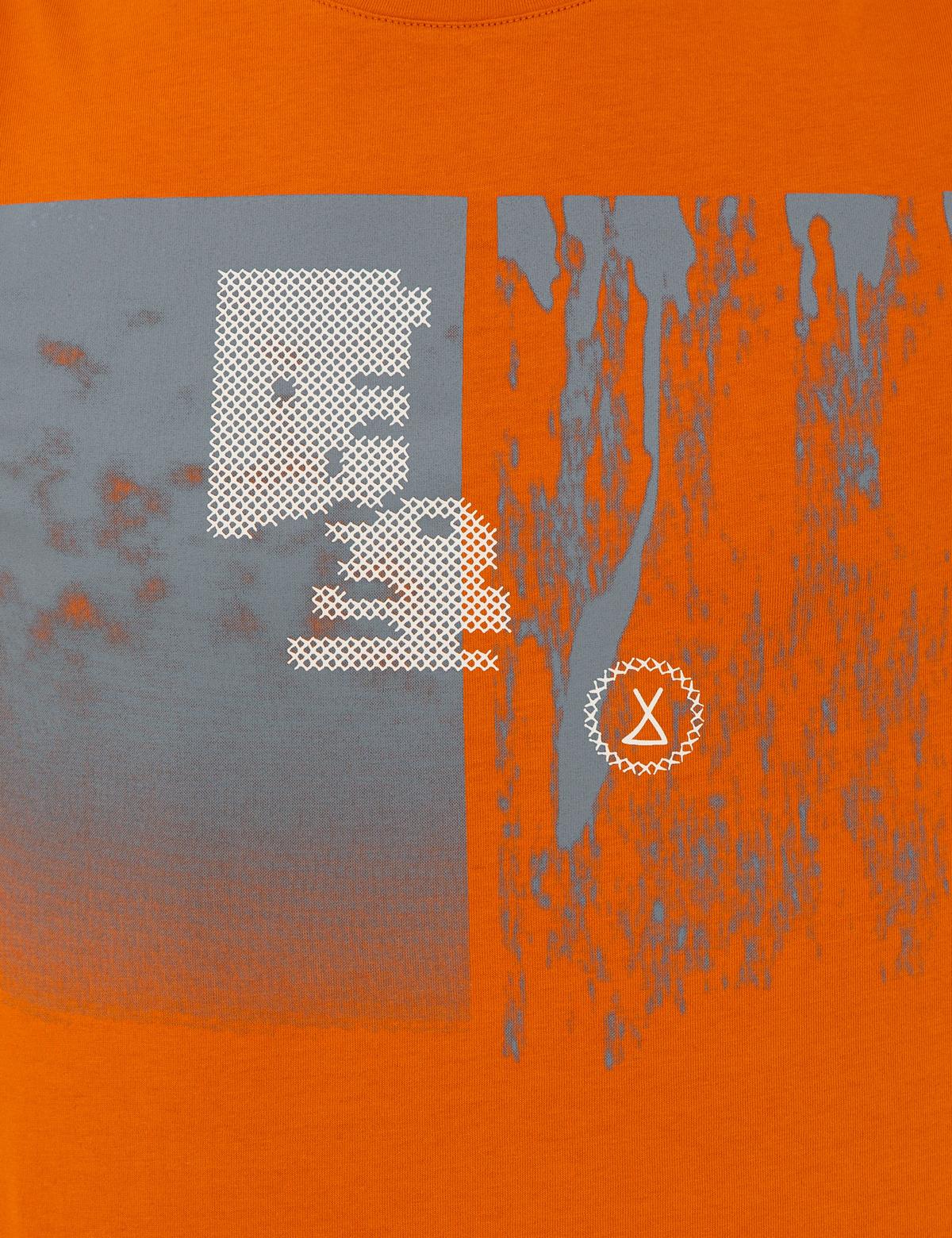 TURUNCU Slim Fit Bisiklet Yaka Tişört - 50241511011