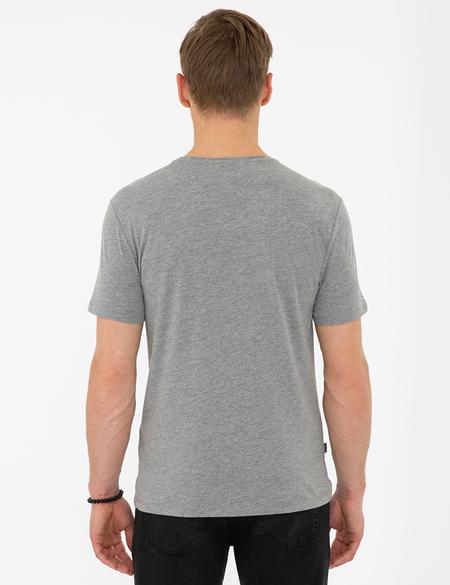 Gri Melanj Slim Fit Tişört - 50241541010