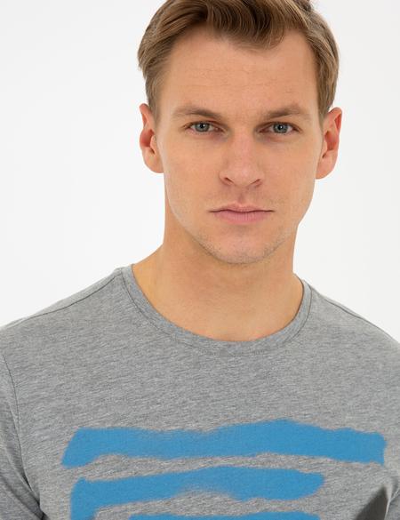 Gri Melanj Slim Fit Tişört - 50241541010