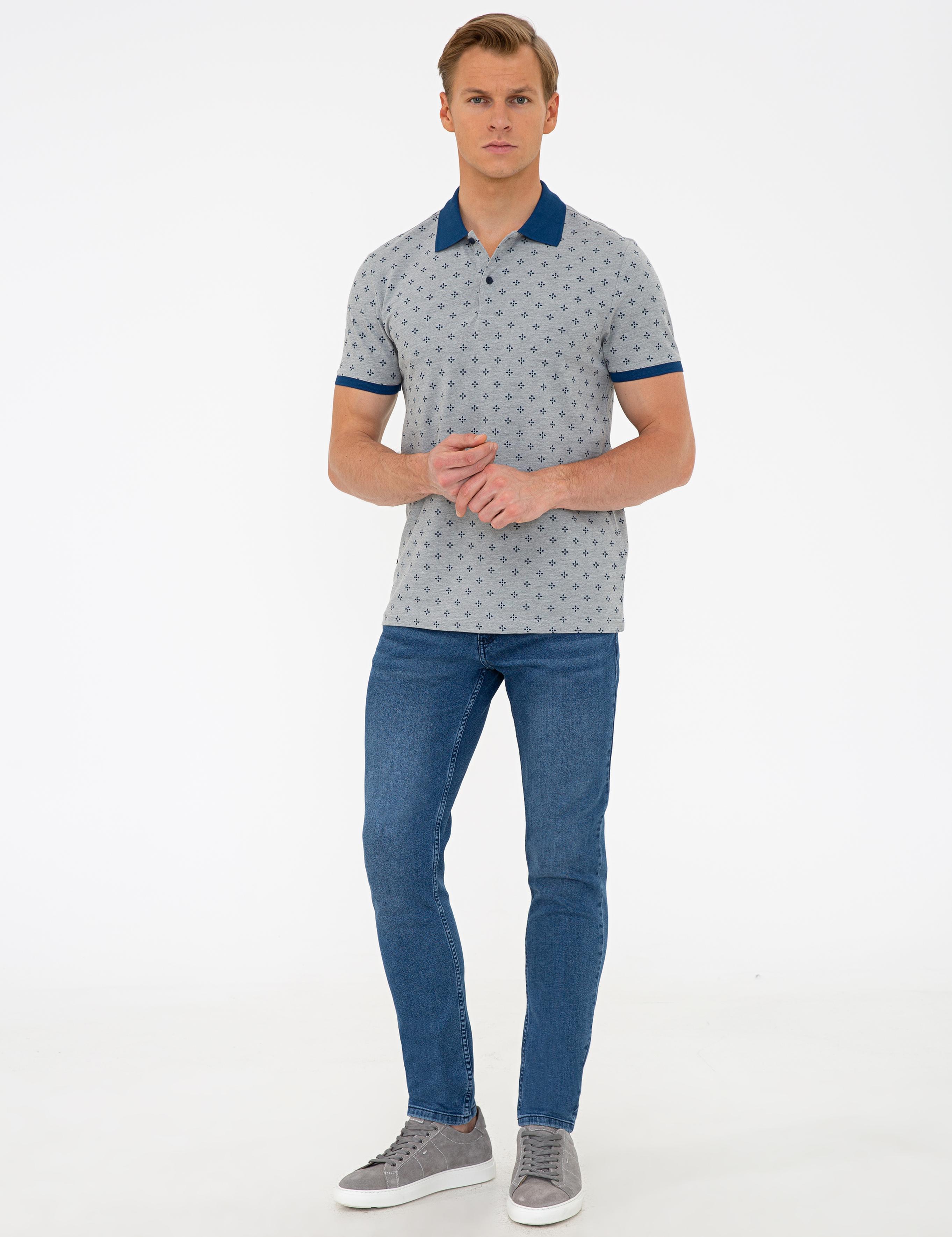 Gri Melanj Slim Fit Polo Yaka T-Shirt
