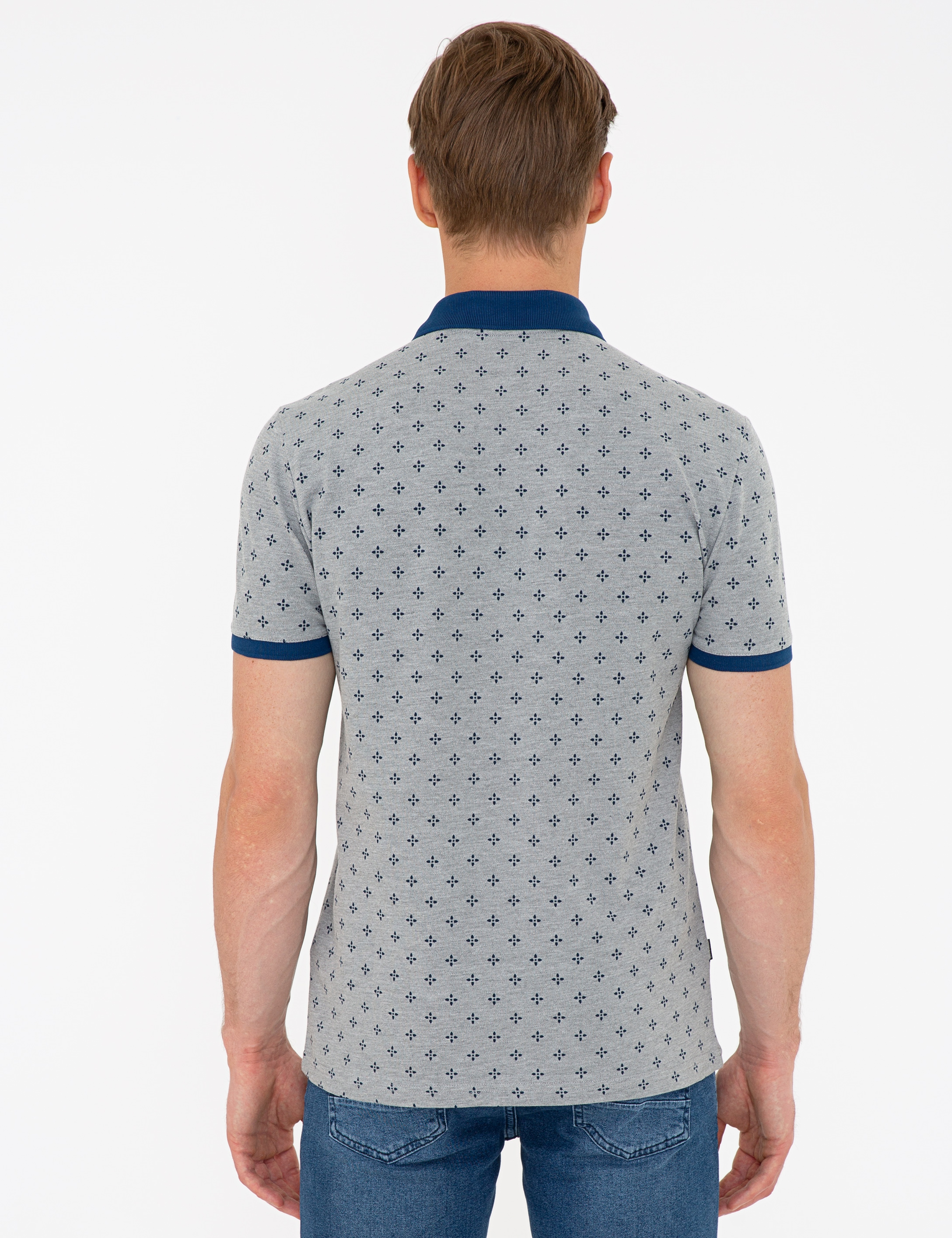 Gri Melanj Slim Fit Polo Yaka T-Shirt - Image 3
